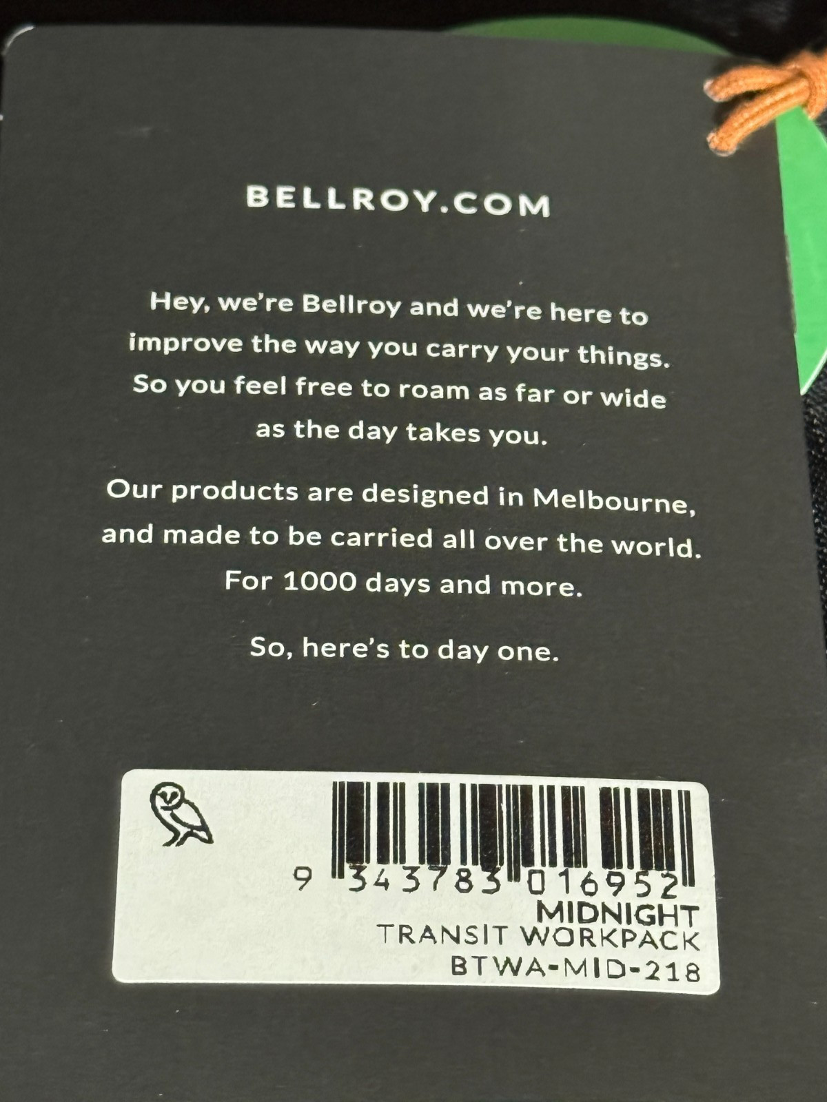 Bellroy Transit Workpack Backpack (First Edition 20L, Midnight)