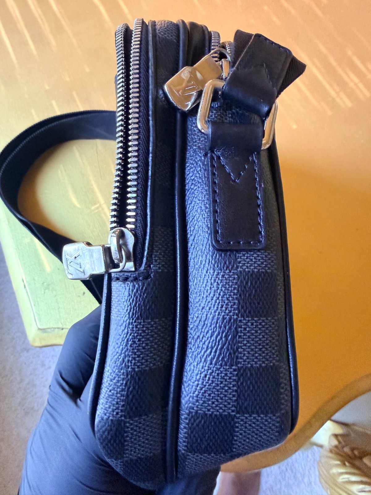 Louis Vuitton Trocadero Messenger MM Black Damier Graphite Crossbody Bag Men