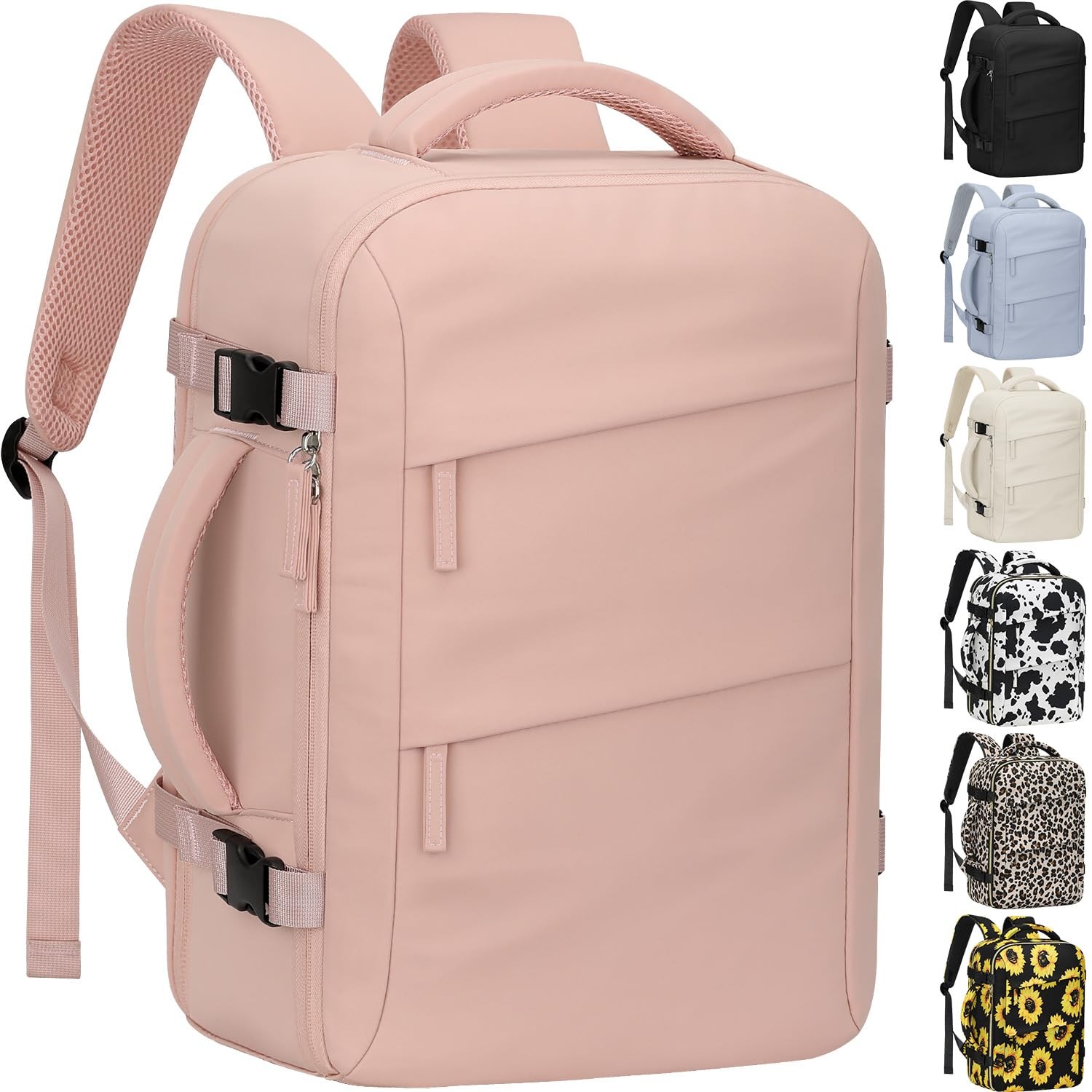 Carry on Backpack for Women TSA Approved 15.6 Inch Travel Large-15.6 Inch Pink