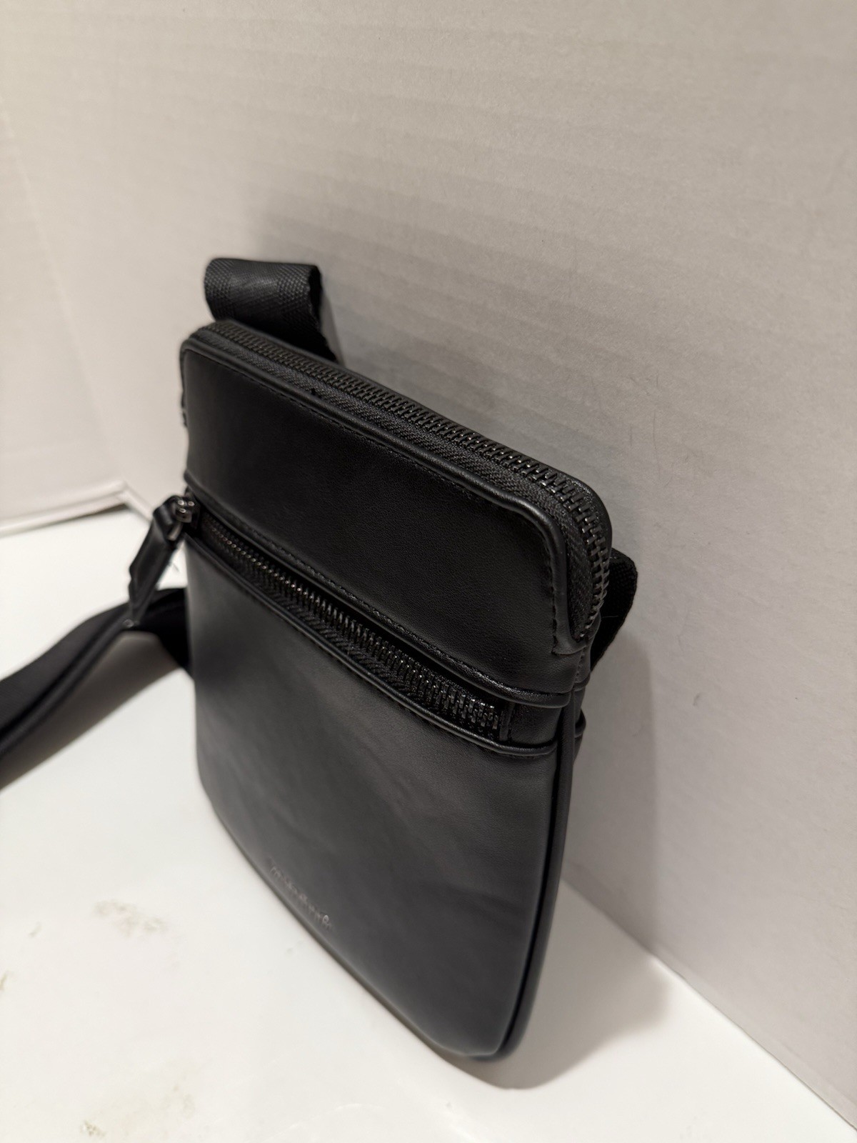 Valentino Mario Horizon Logo Mini Crossbody Shoulder Bag Black Zip Closure