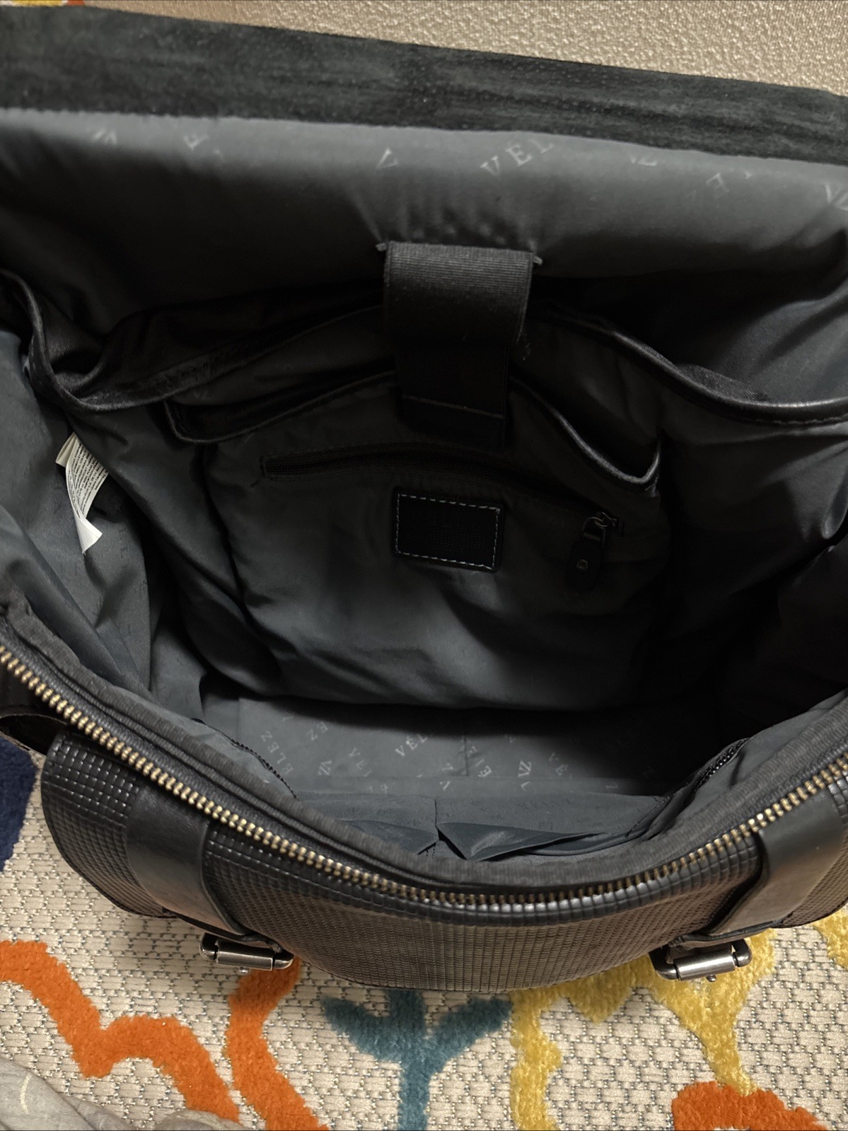 Velez Archaeology Backpack In Vintage Black Leather Excellent Condition