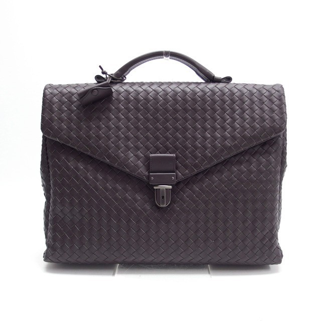 Bottega Veneta Intrecciato Briefcase, Dark Brown, with Lock 1OT00996
