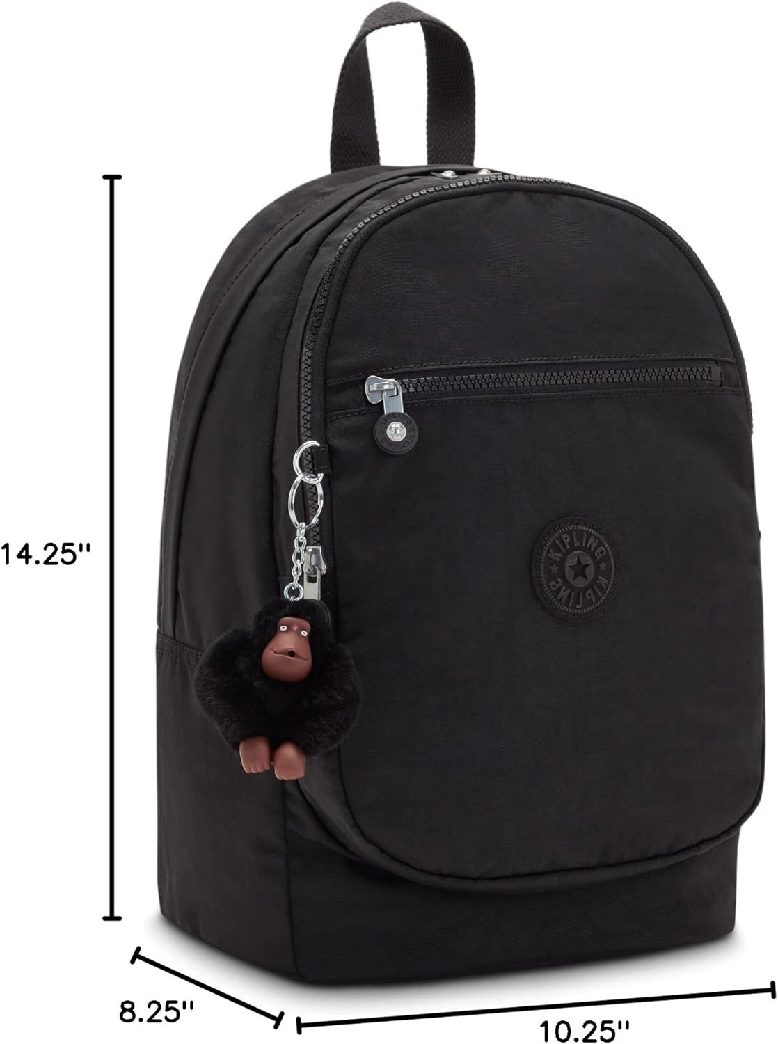 Kipling Challenger Backpack Black Nylon Casual Travel School Daypack Bag