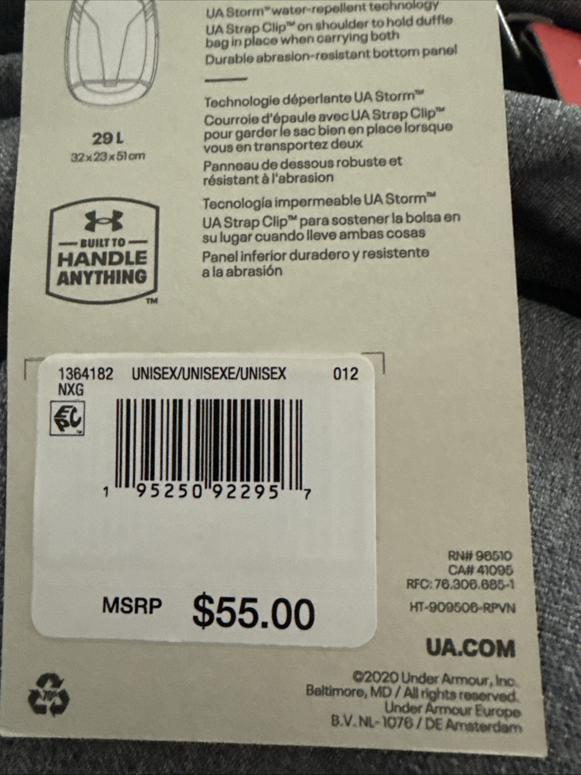 Under Armour UA Hustle 5.0 Team Backpack Gray School Laptop 1364182 – Brand New
