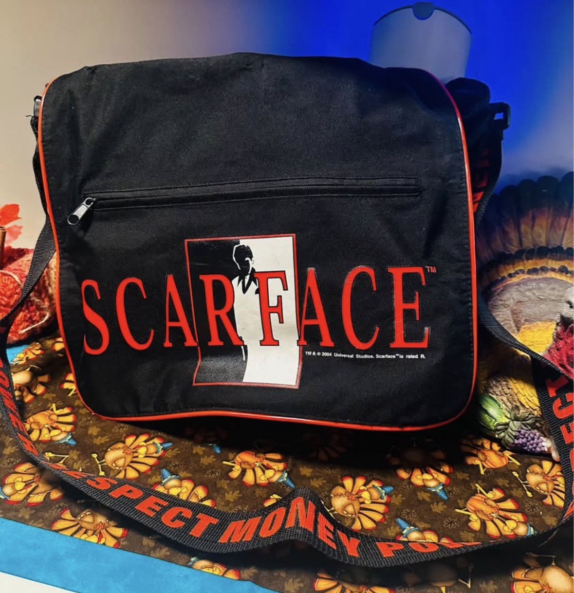 Vintage 2004 Scarface Tony Montana Movie Messenger Bag Adjustable Strap GOOD