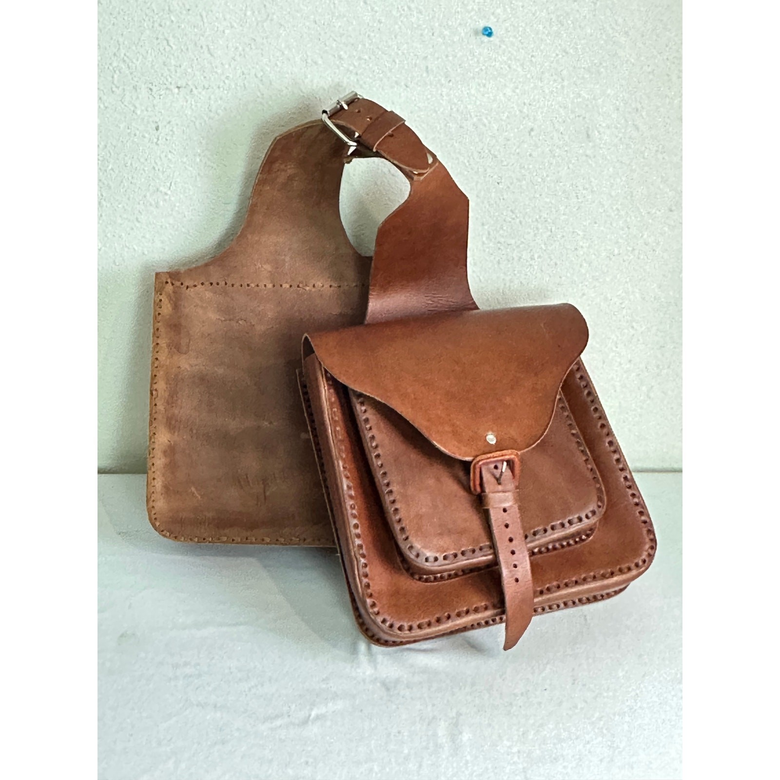 Fargo Chuupul Handmade Full Grain Leather Double Saddlebag Shoulder Field Bag