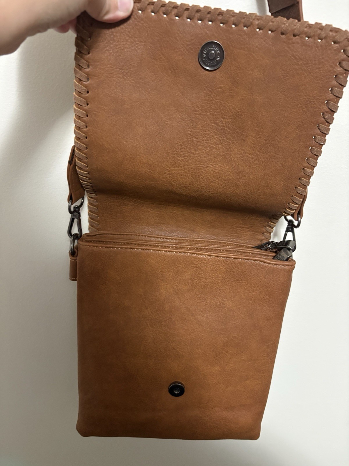 Wrangler Brown Crossbody Bag Leopard Print Adjustable Strap Zipper Closure NWOT