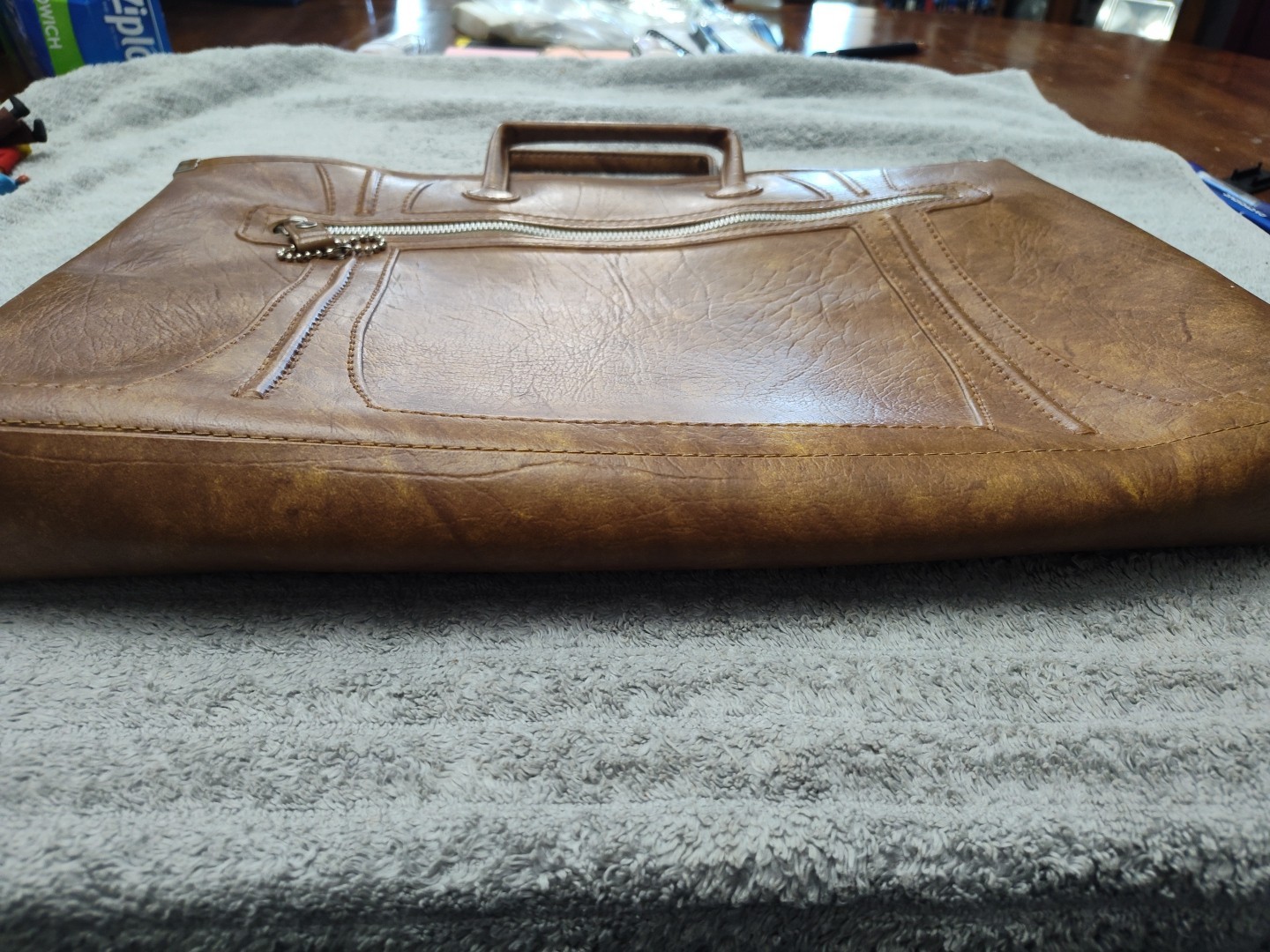 Vtg 1975 American Luggage Works Escort Brown Leather Briefcase Portfolio Attache