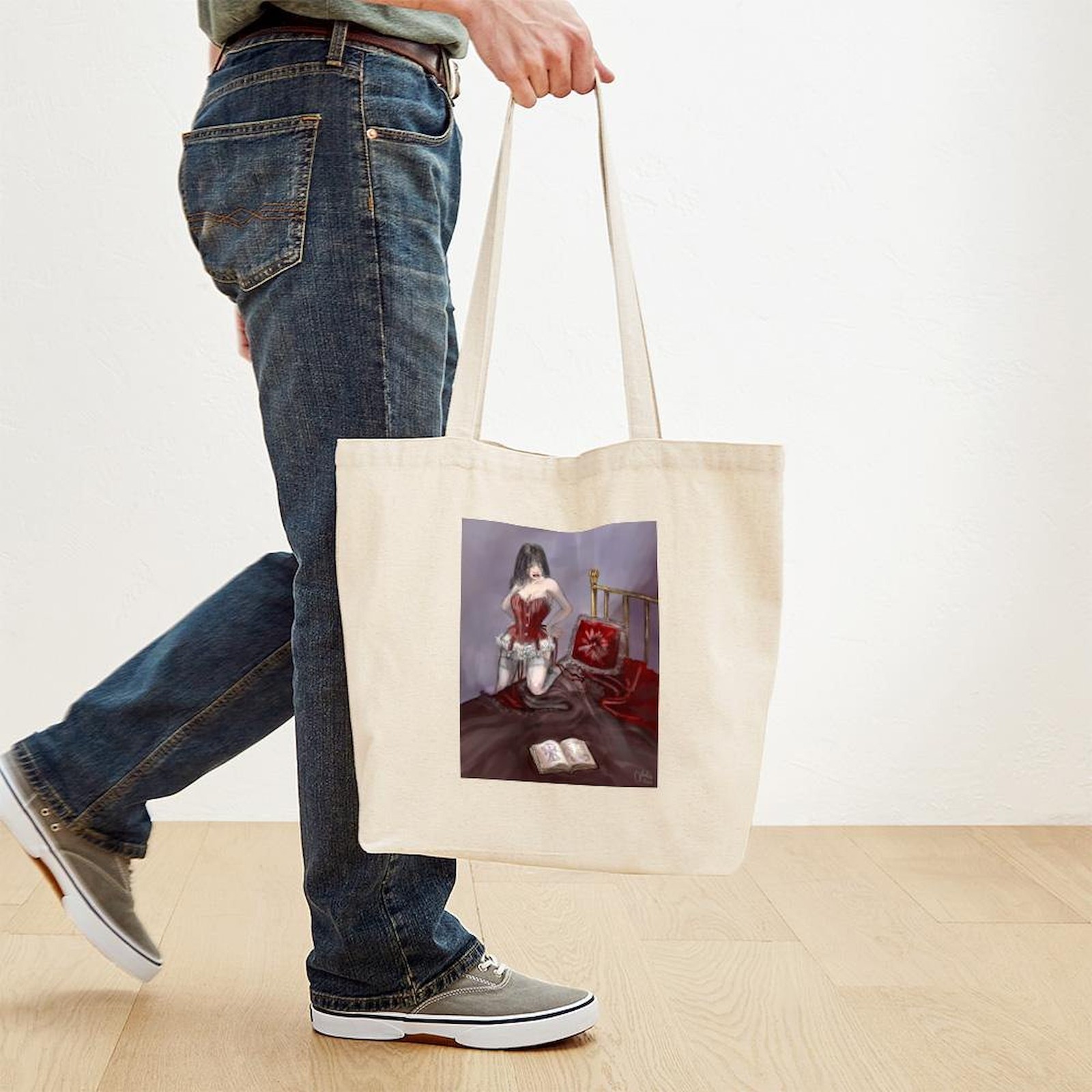 CafePress Corset Study Natural Canvas Tote Bag, Cloth Shopping Bag (758510702)