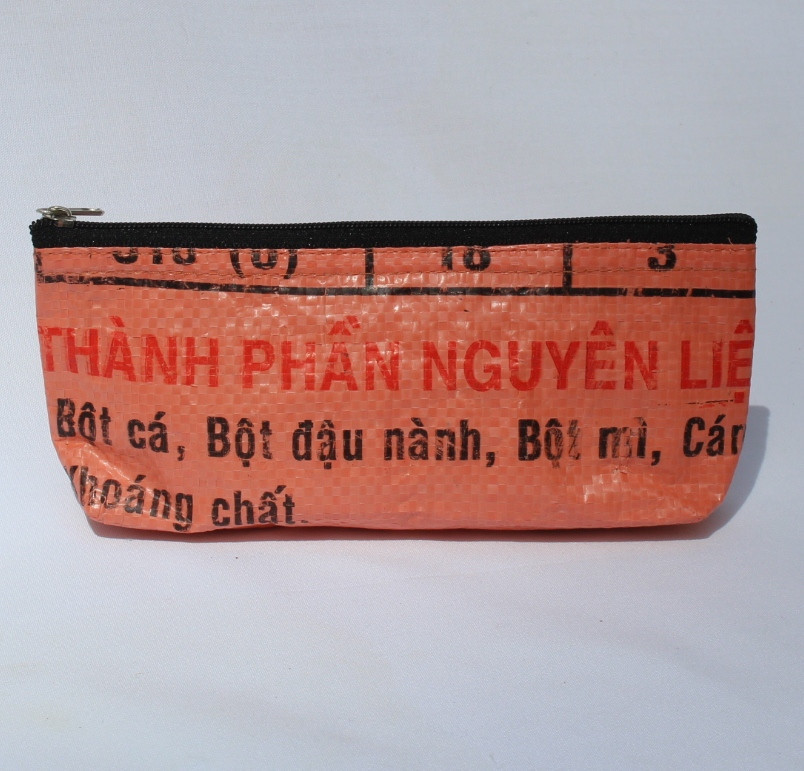 Recycled Fish Feed Pencil Case Hand Made in Cambodia Fairtrade