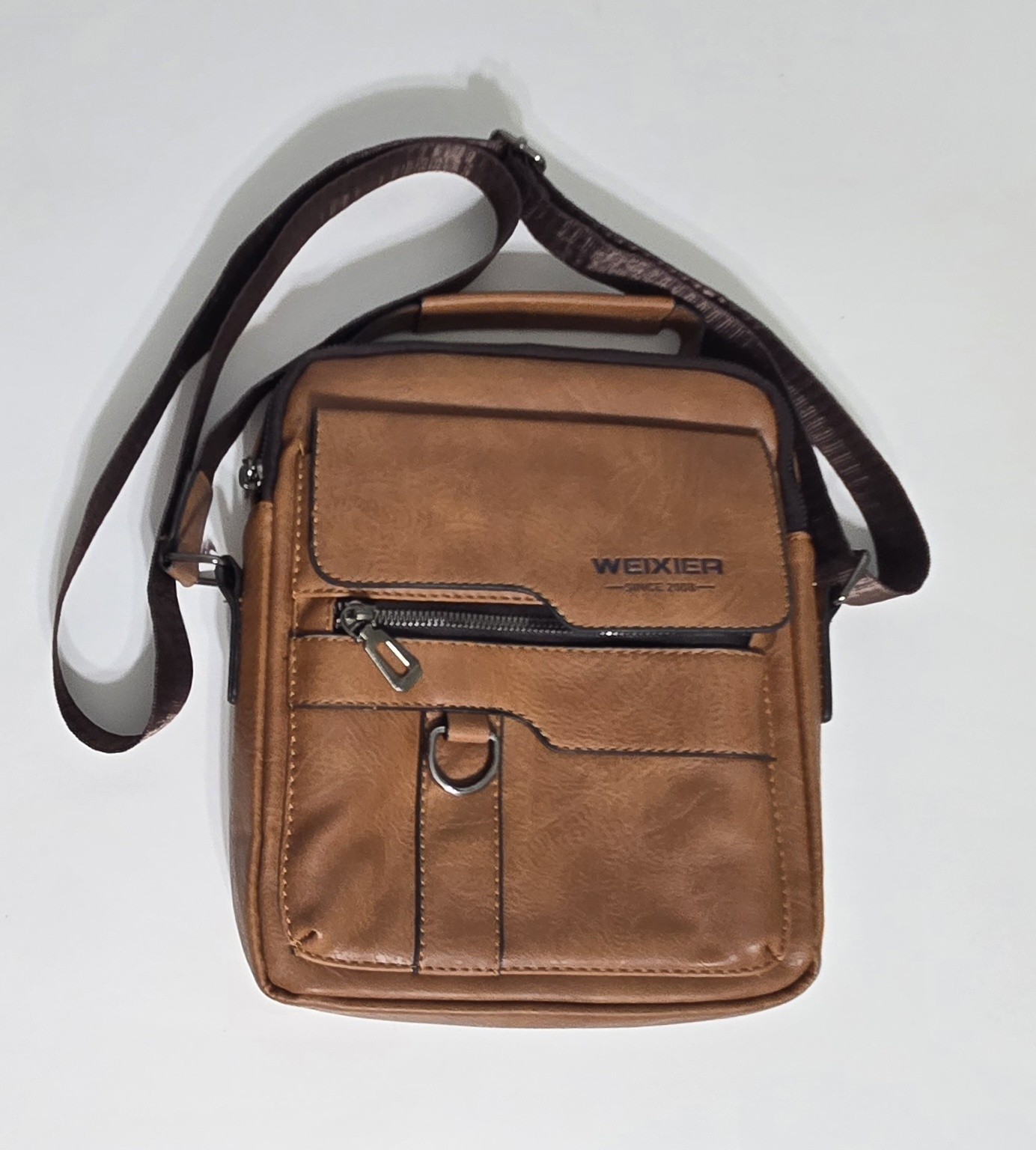 WEIXIER Brown Crossbody Shoulder Bag Messenger Satchel Travel Work EDC Tactical