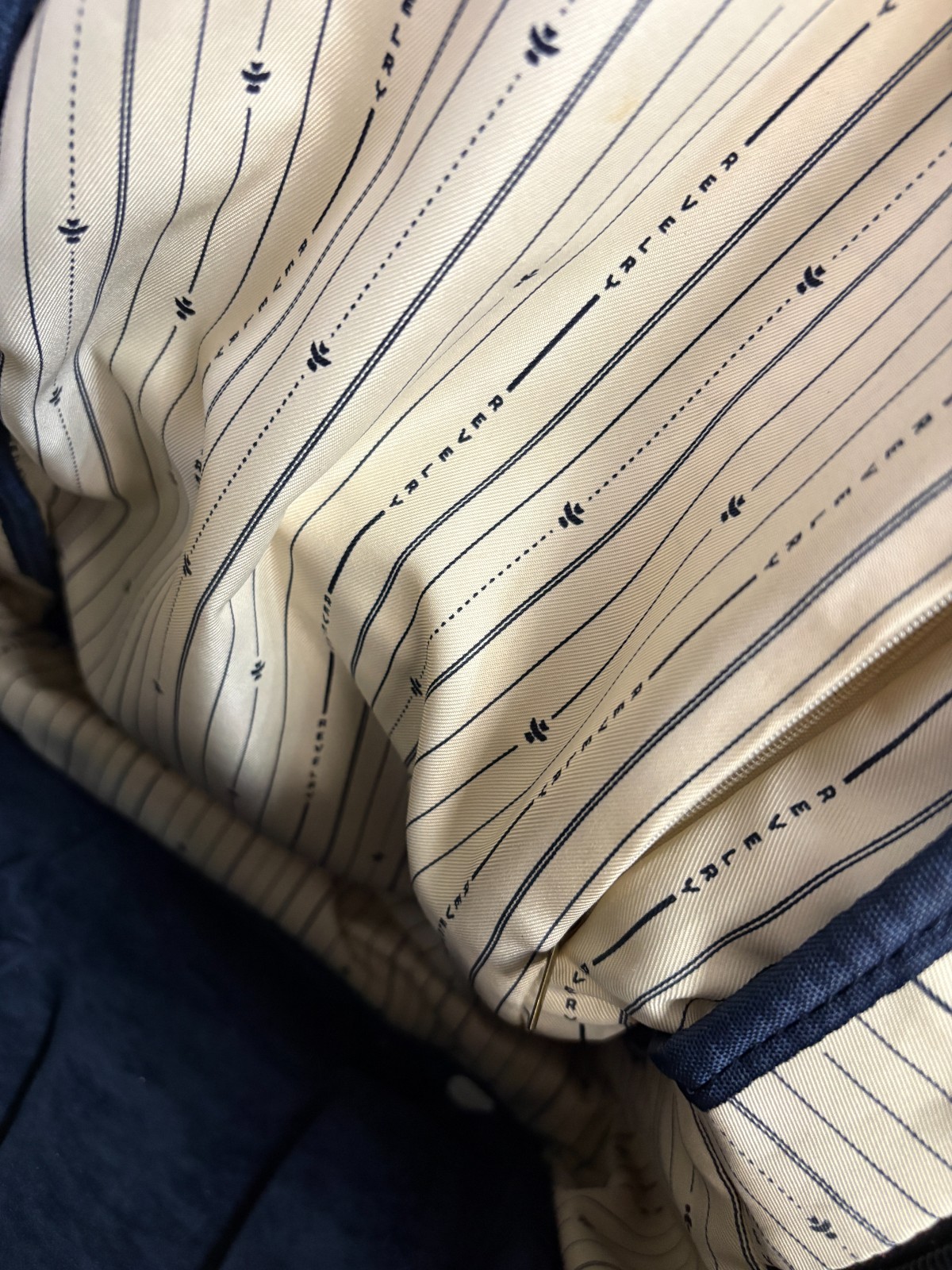 Revelry Water Resistant Black Tan Backpack Zipper needs repair see description