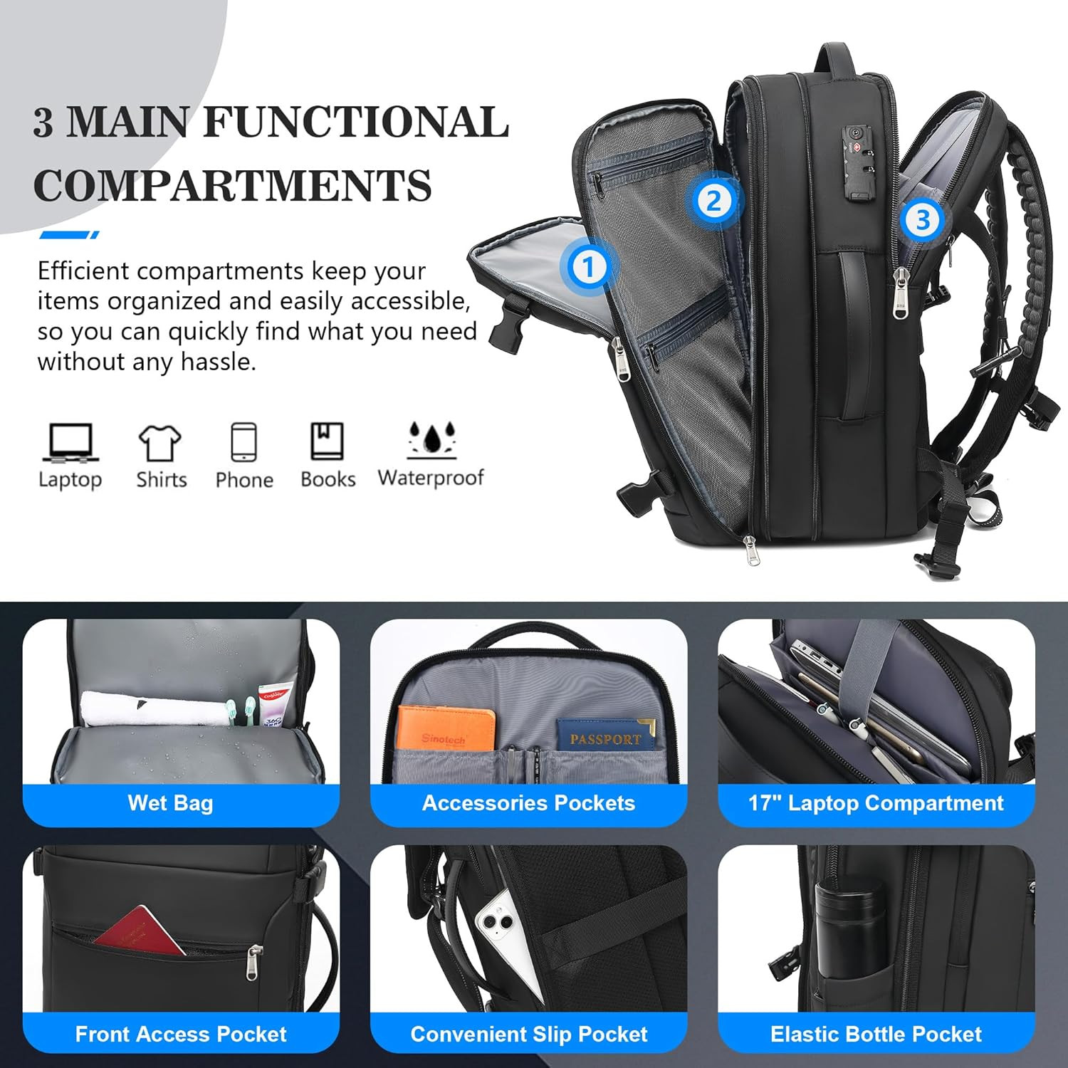 Water-Resistant Expandable Vacuum Backpack – Perfect for Travel & Business
