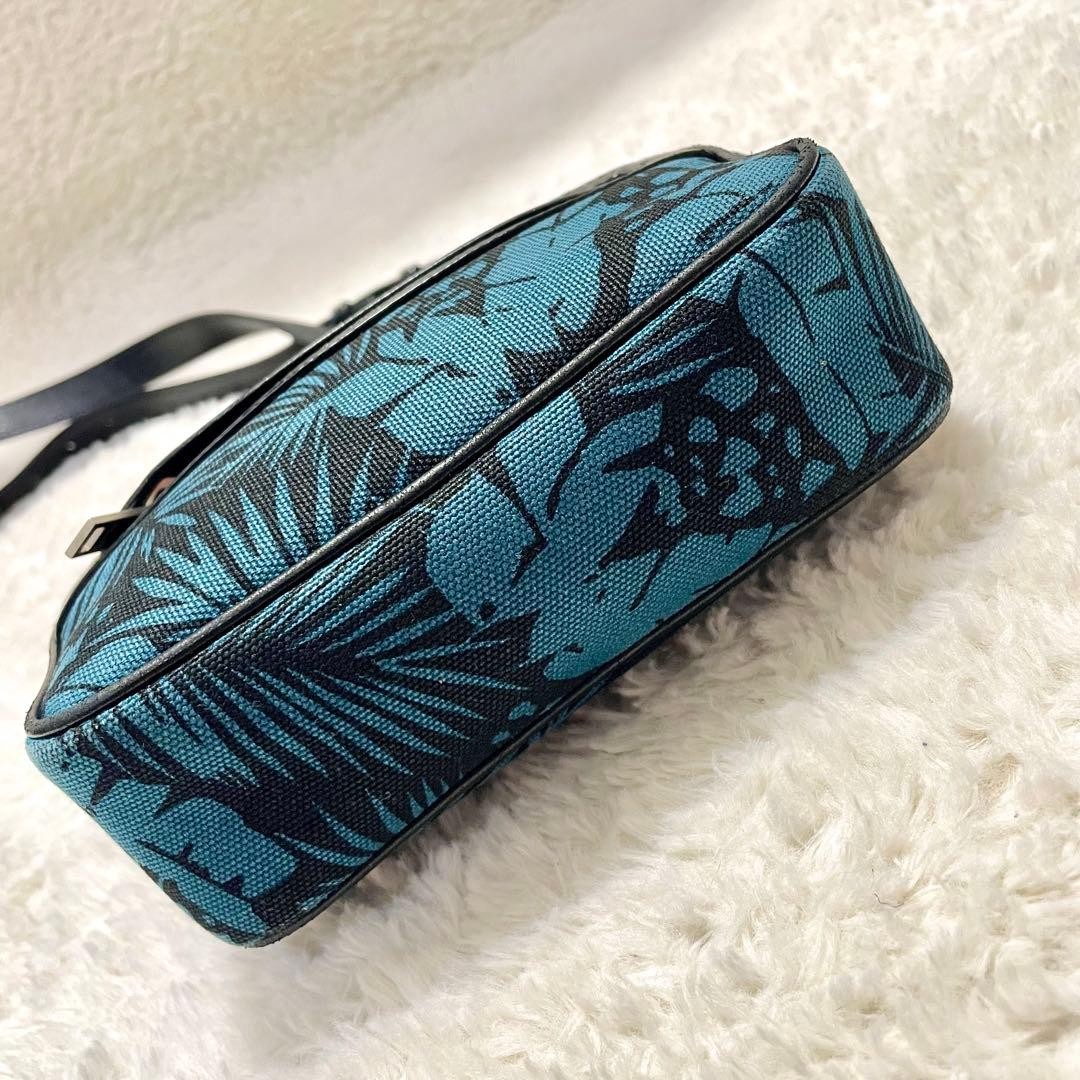 Saint Laurent Paris Camp Camera Canvas Leather Shoulder Bag Green Black 18cm
