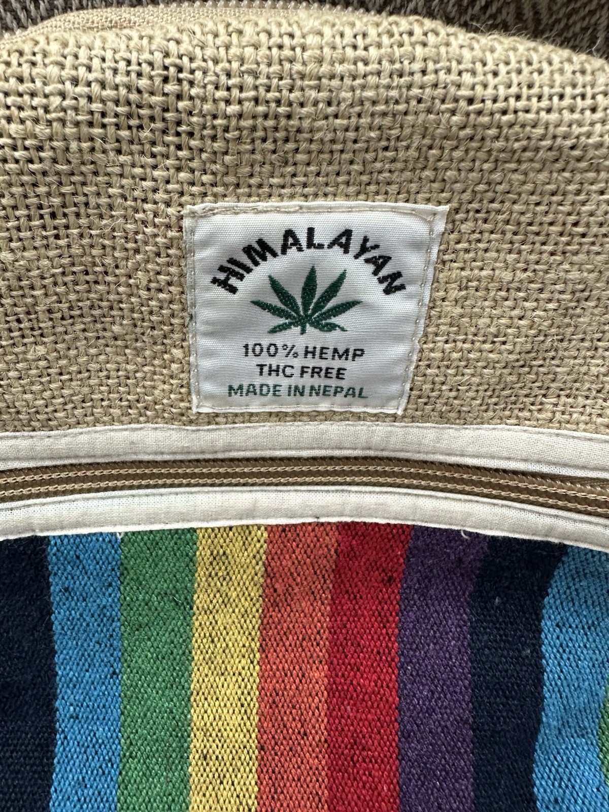 Himalayan Group Multi Pocket Pure Hemp Laptop Backpack USA SELLER