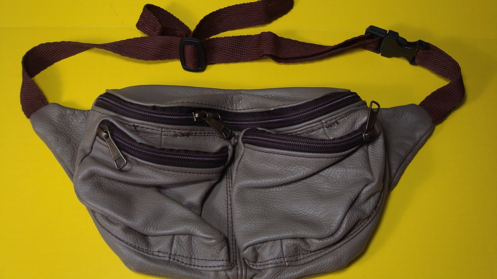 Genuine Leather 4 Pocket Gray Jet Brand Fanny Waist Hip Travel Pack