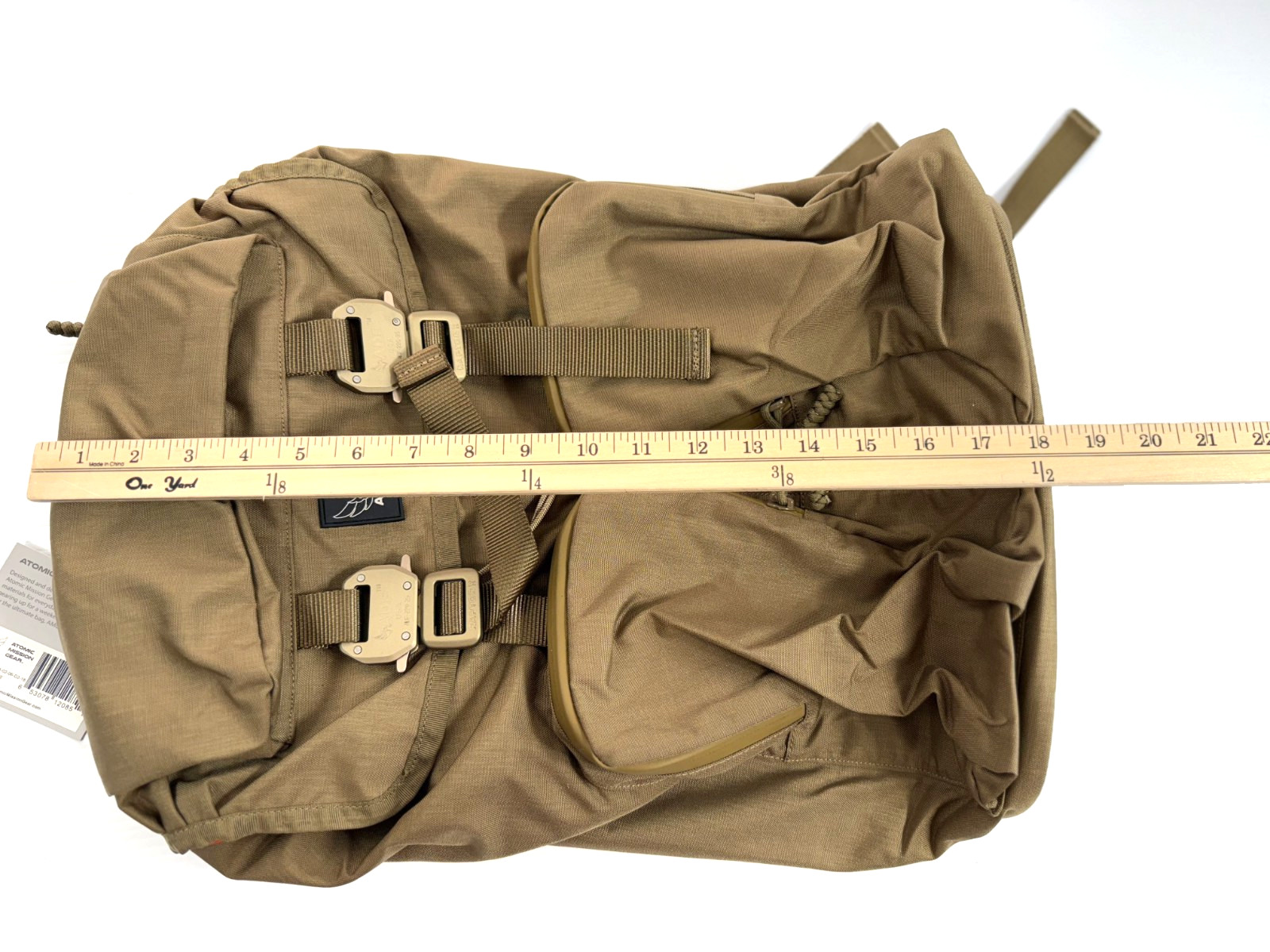 Atomic Mission Gear Parmia Utilitarian Backpack Signature Metal Buckles Coyote