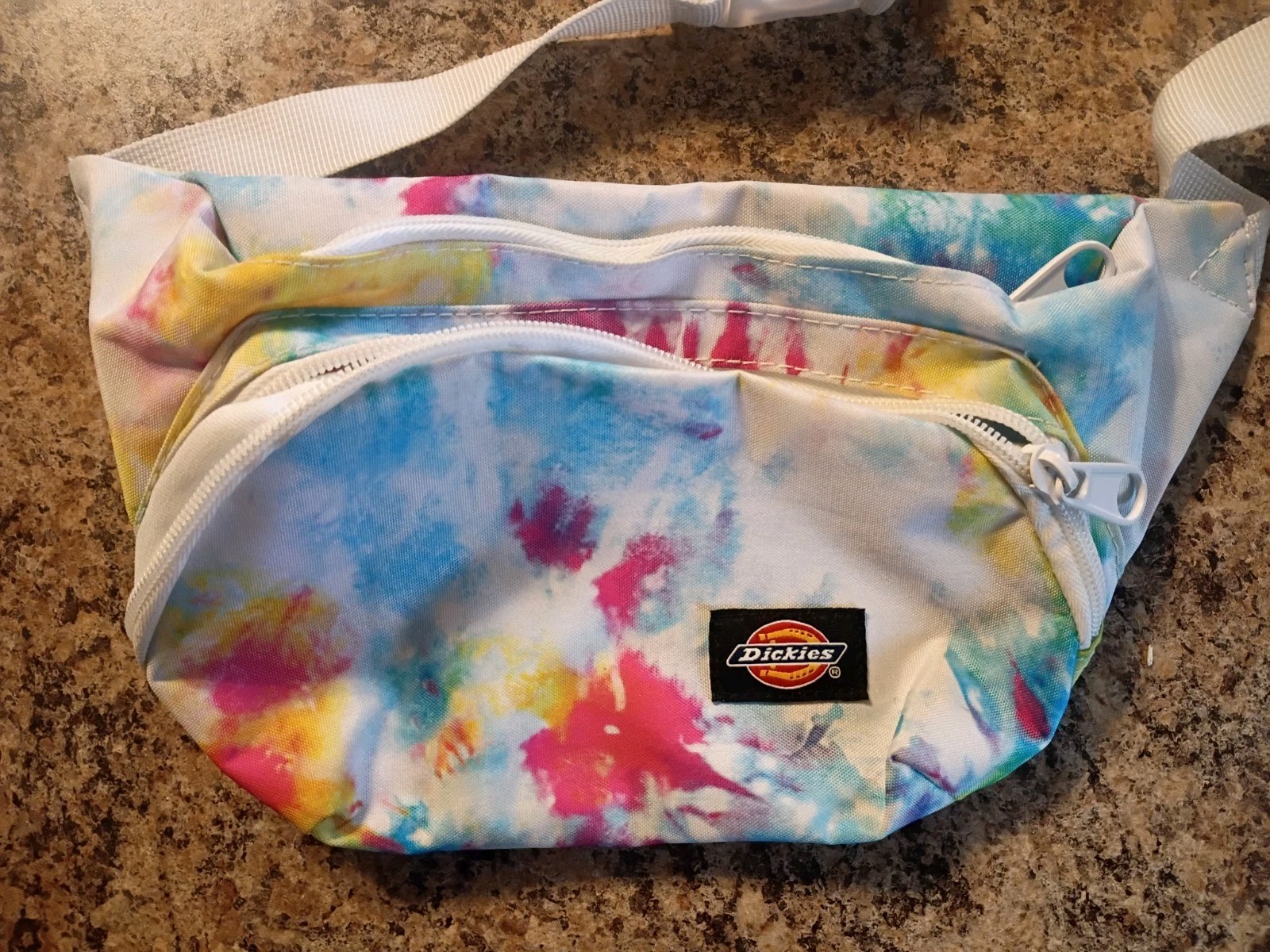 Dickies Belt Bag Fanny Pack White Tie Dye Canvas NICE condition