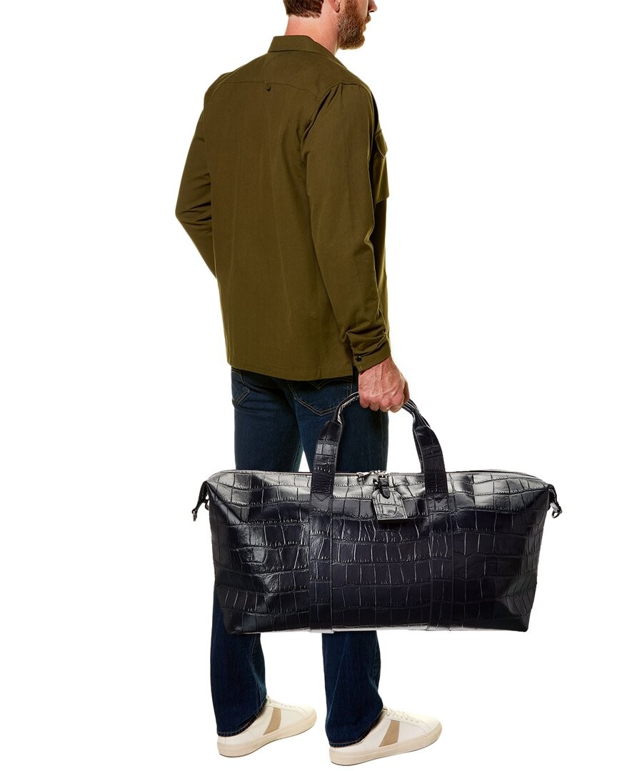 Mulberry Heritage Medium Clipper Matte Croc-Embossed Leather Duffel Bag Men’s