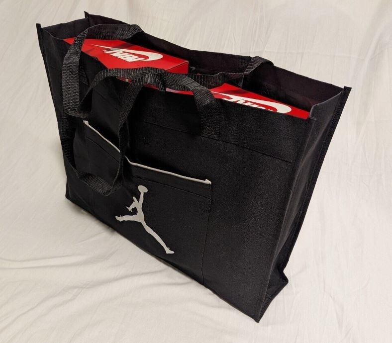 Jordan JUMPMAN Shoe Tote Bag 15″ x 10″ Black Holds up to 2 Shoe Boxes NEW Promo