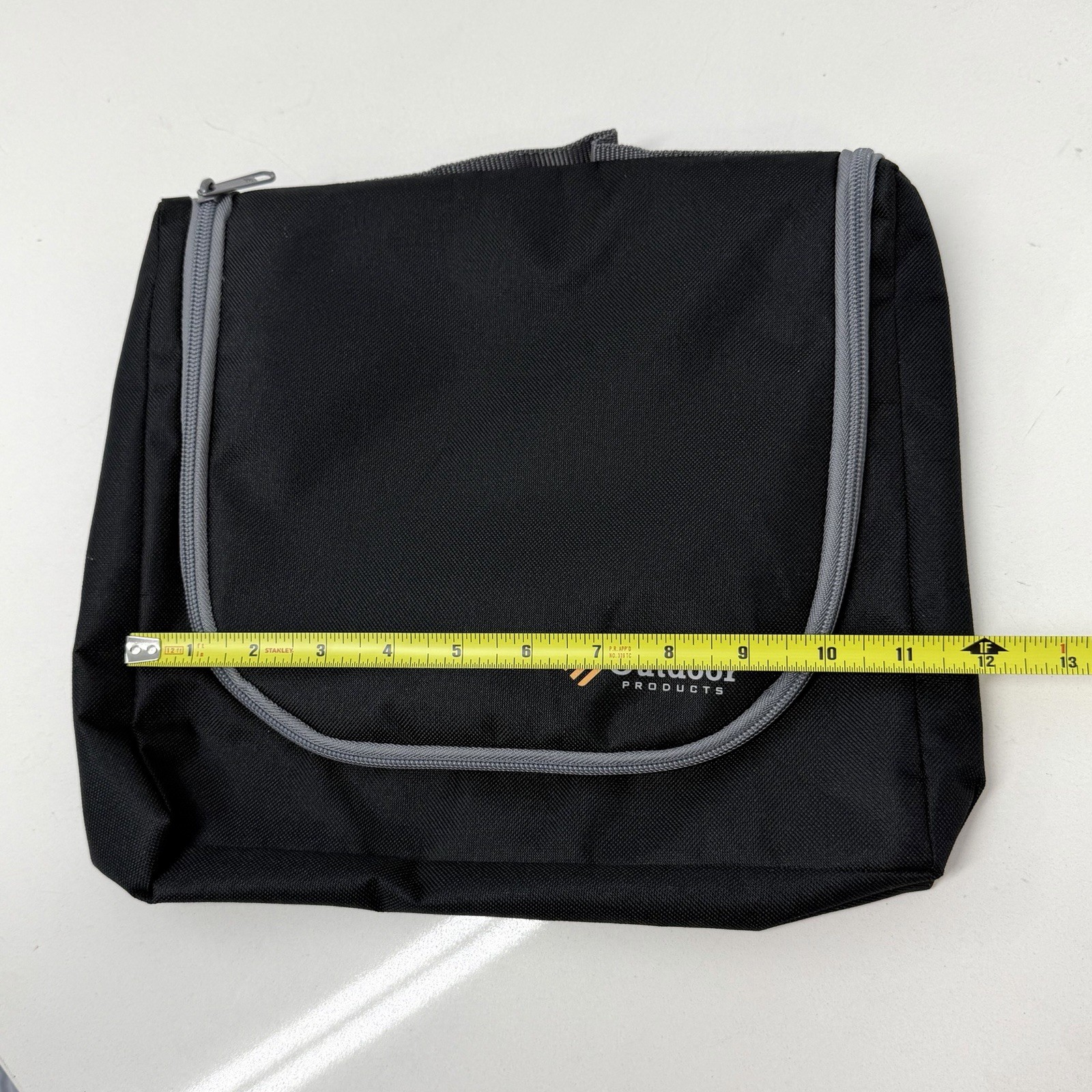 Outdoor Products Small Black Bag Zip Up Utility Travel Pouch with Hanging Handle