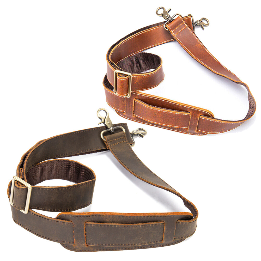 Genuine Leather Replacement Shoulder Strap for Briefcase Luggage Messenger Bag^