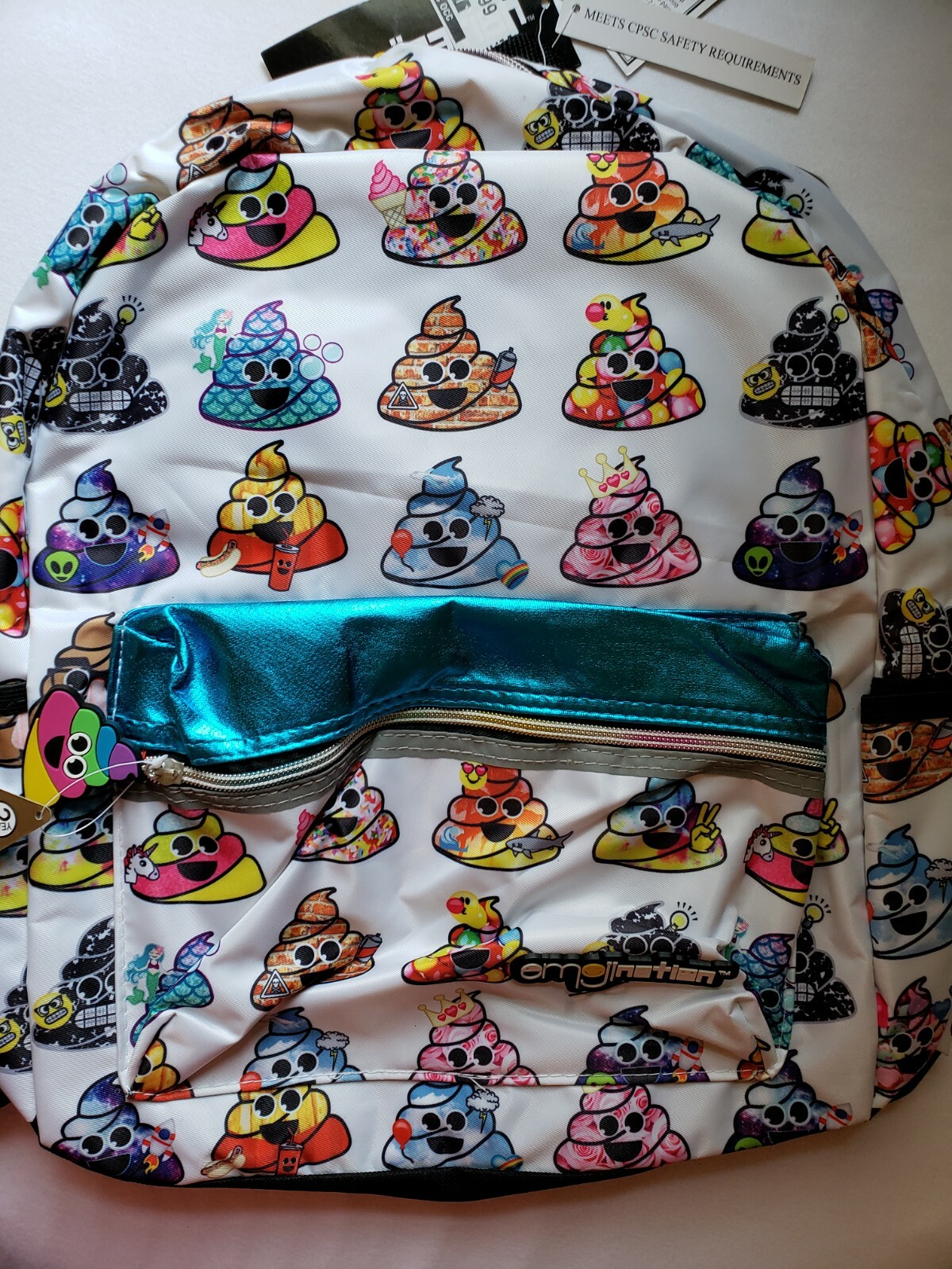 Emoji Laptop School Backpack Emojination w/ Poo Tag Poop Happens w/ Tags