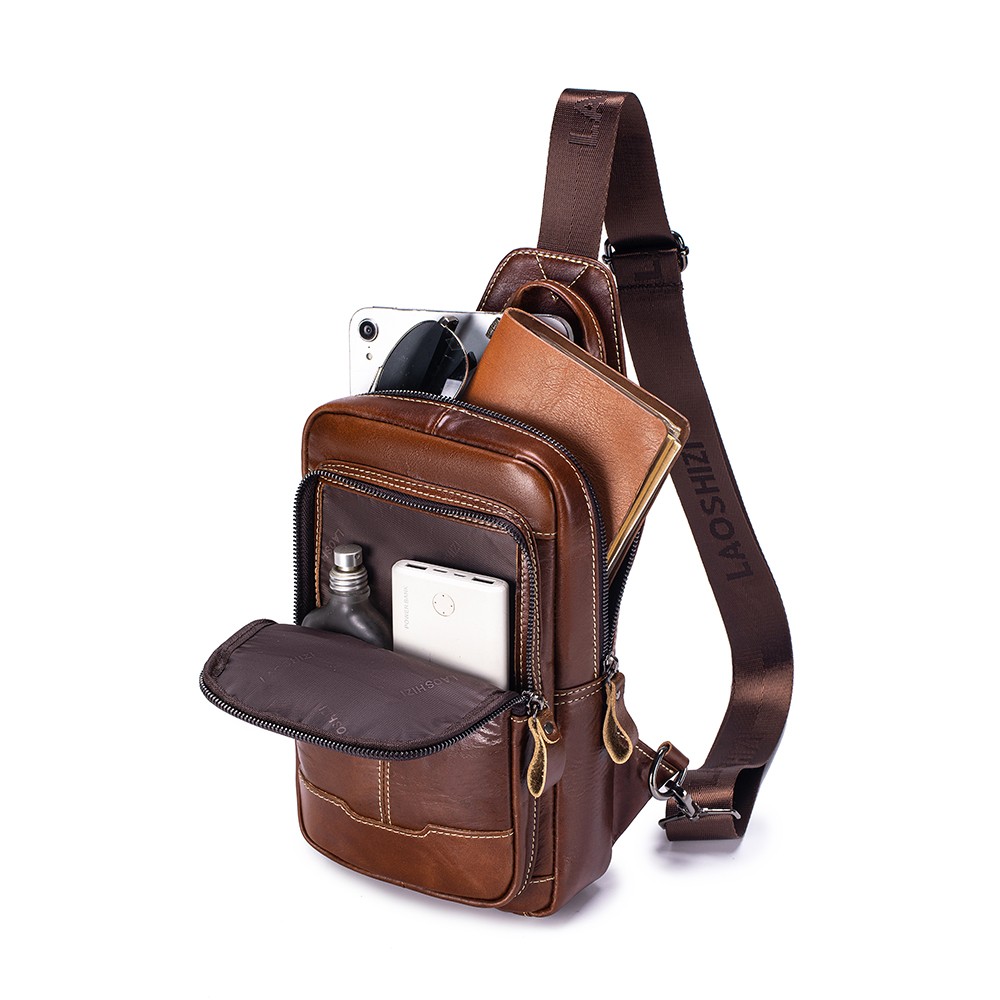 Men’s Genuine Leather Sling Chest Shoulder Bag Crossbody Satchel Backpack New