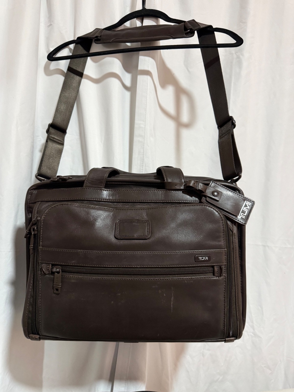 Tumi T-Pass Alpha Organizer Brief Soft Napa Leather Expandable Bag 96531BH