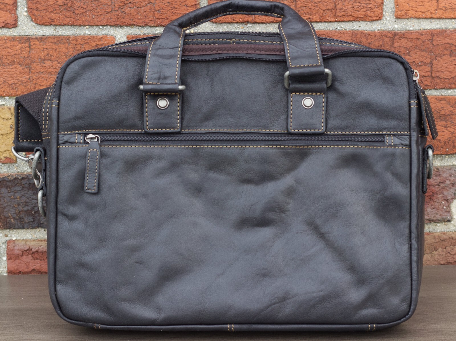 NEW Jack Georges #7321 Leather Shoulder Bag Laptop Briefcase $375 MSRP w/ Tags