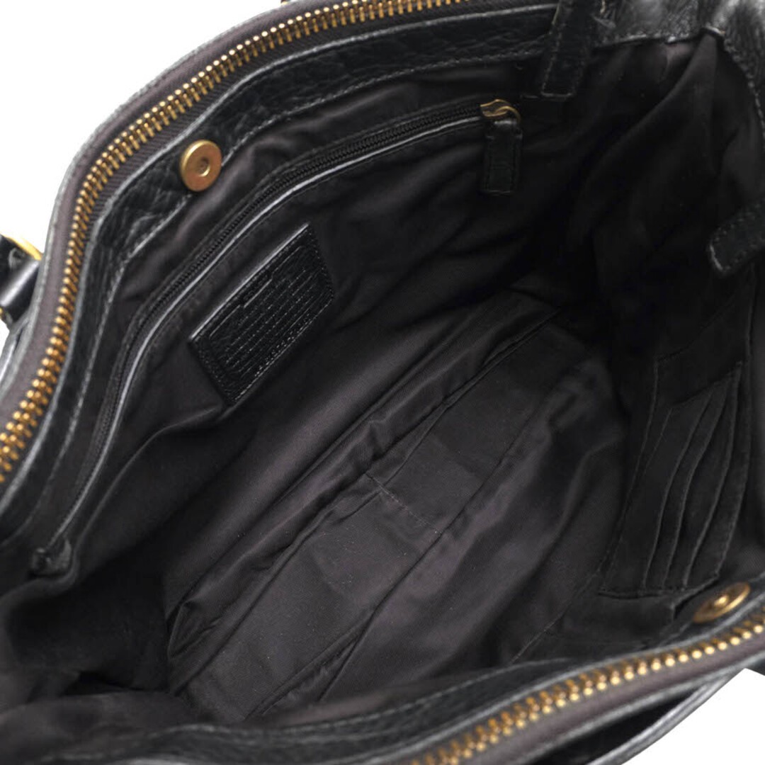 COACH Bleecker Metropolitan Pebble Leather Bag 71067 Black 40cm/15.7in