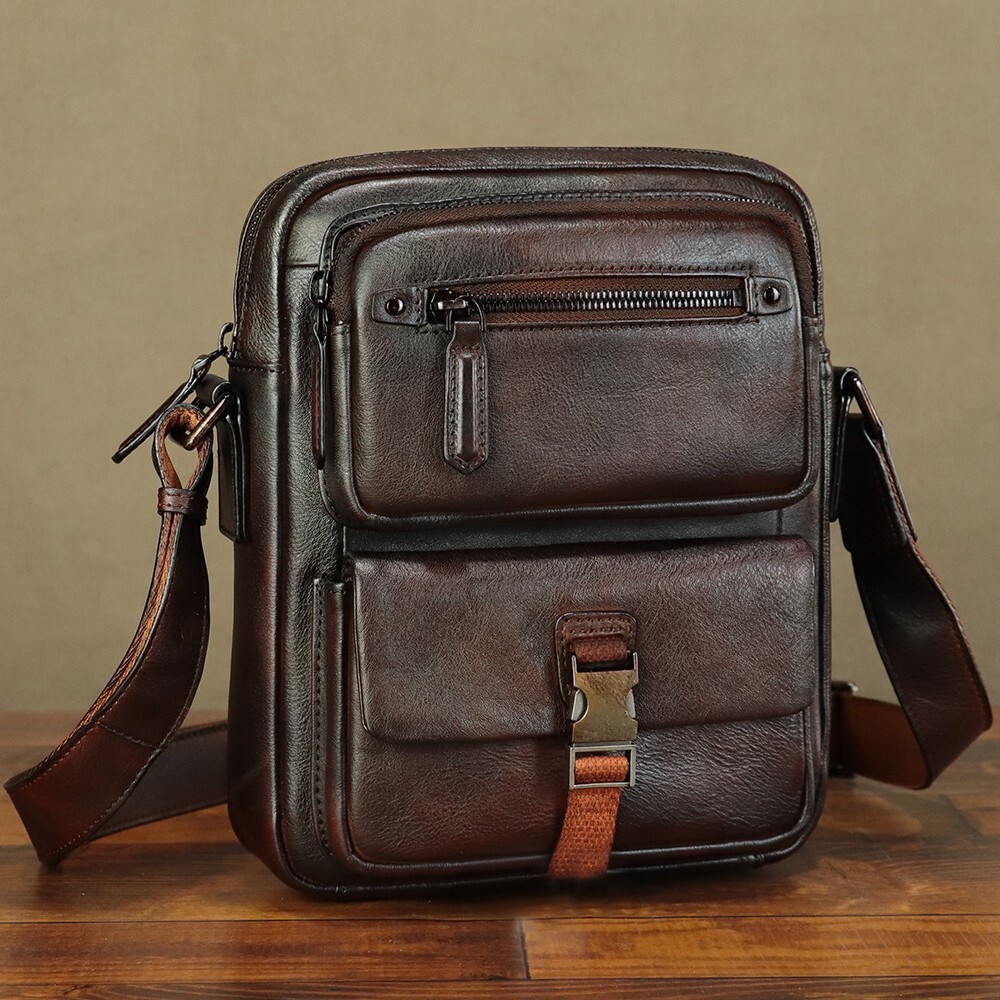 Genuine Leather Purse and Messenger Bag for Men Fashion Leather Shoulder Bags