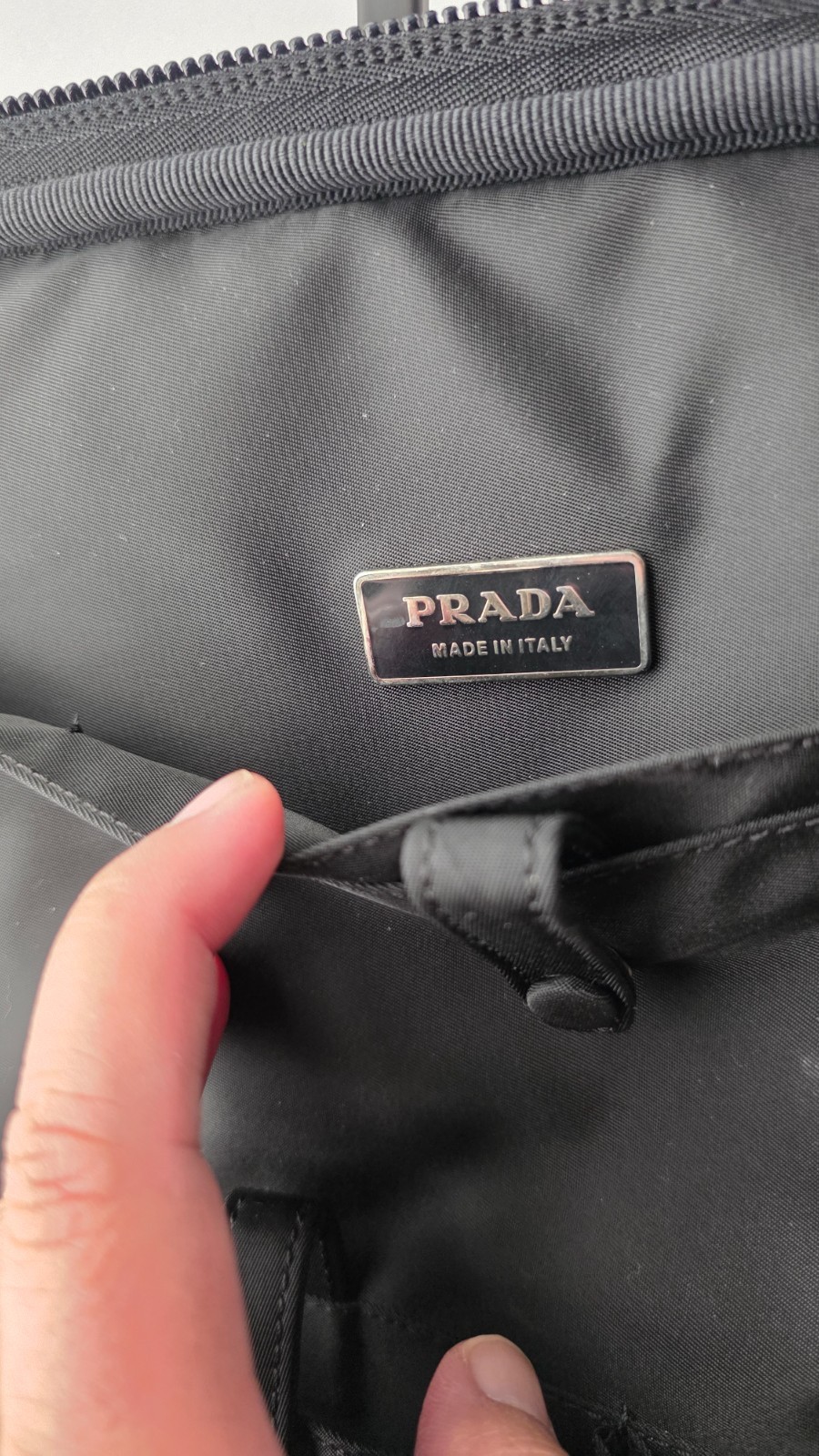 Authentic Prada Black Tessuto Nylon Briefcase Laptop Bag w/ Strap USA Seller