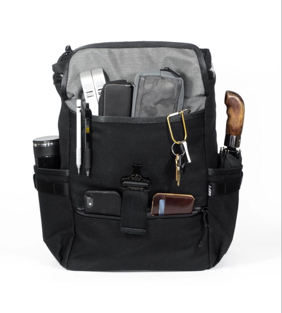 DEFY Menace Backpack Black Waxed Canvas Made in USA Vintage Condition