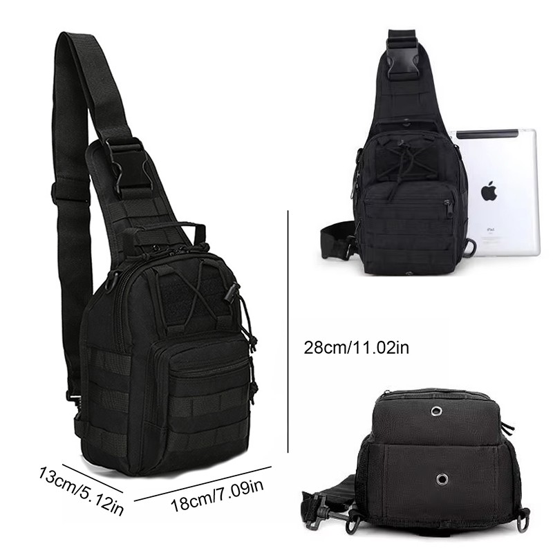Men Backpack Molle Tactical Sling Chest Pack Shoulder Bag Outdoor Travel Hiking
