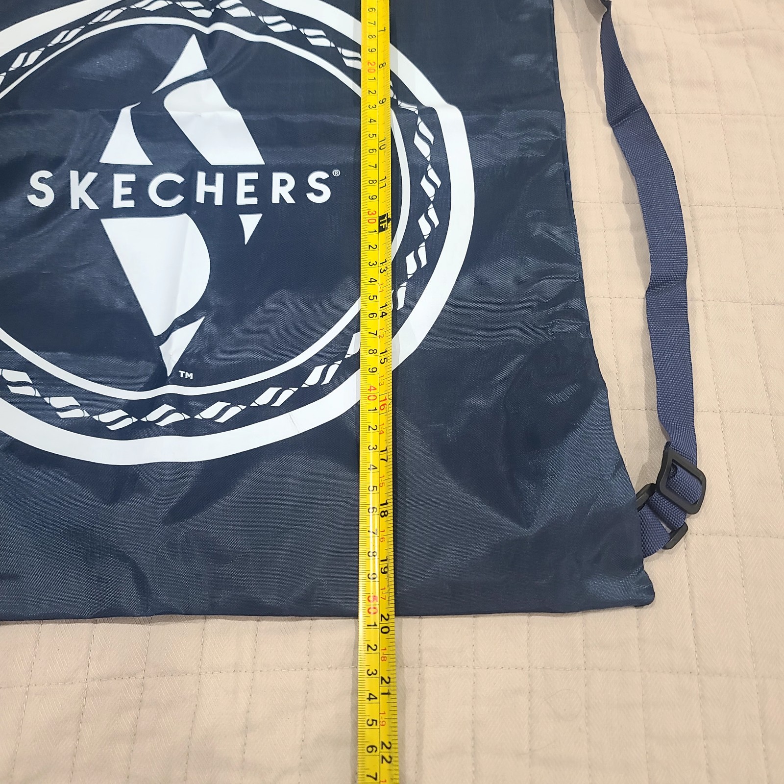 Navy Blue Skechers Packable Nylon Adjustable Drawstring Backpack 16″x20″