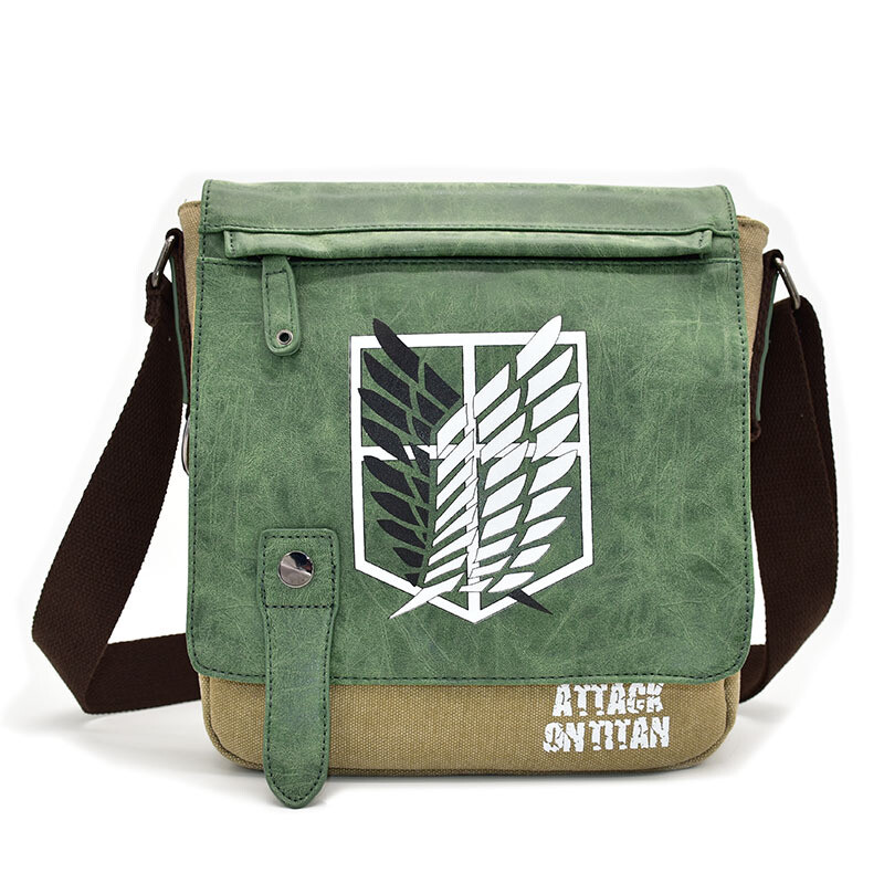 Anime Attack on Titan Messenger Bag Shoulder Bag School Bag Crossbody Bag Green
