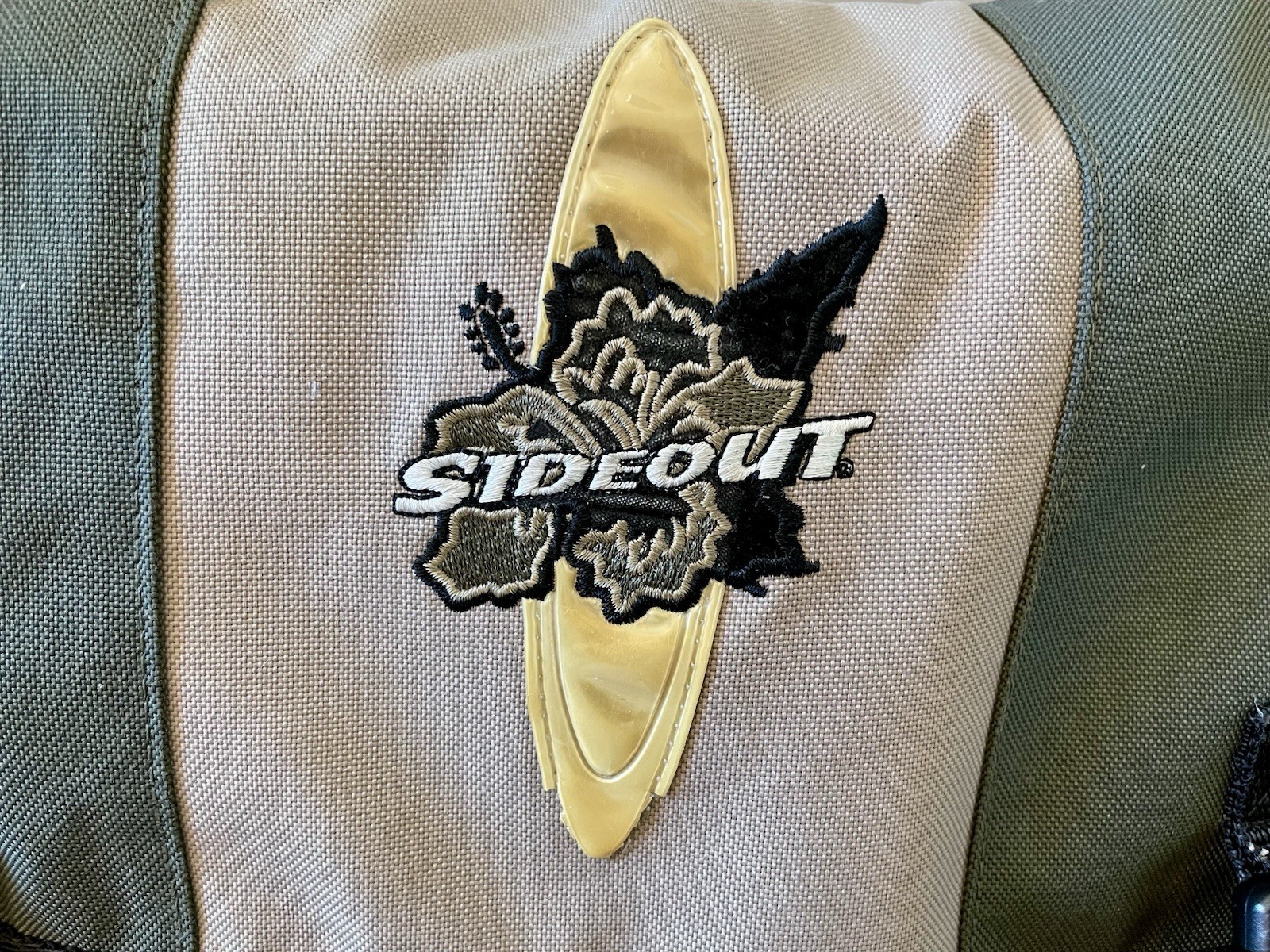 Vintage SIDEOUT Bag Y2K Surfboards Messenger Large Olive/Khaki 18×10