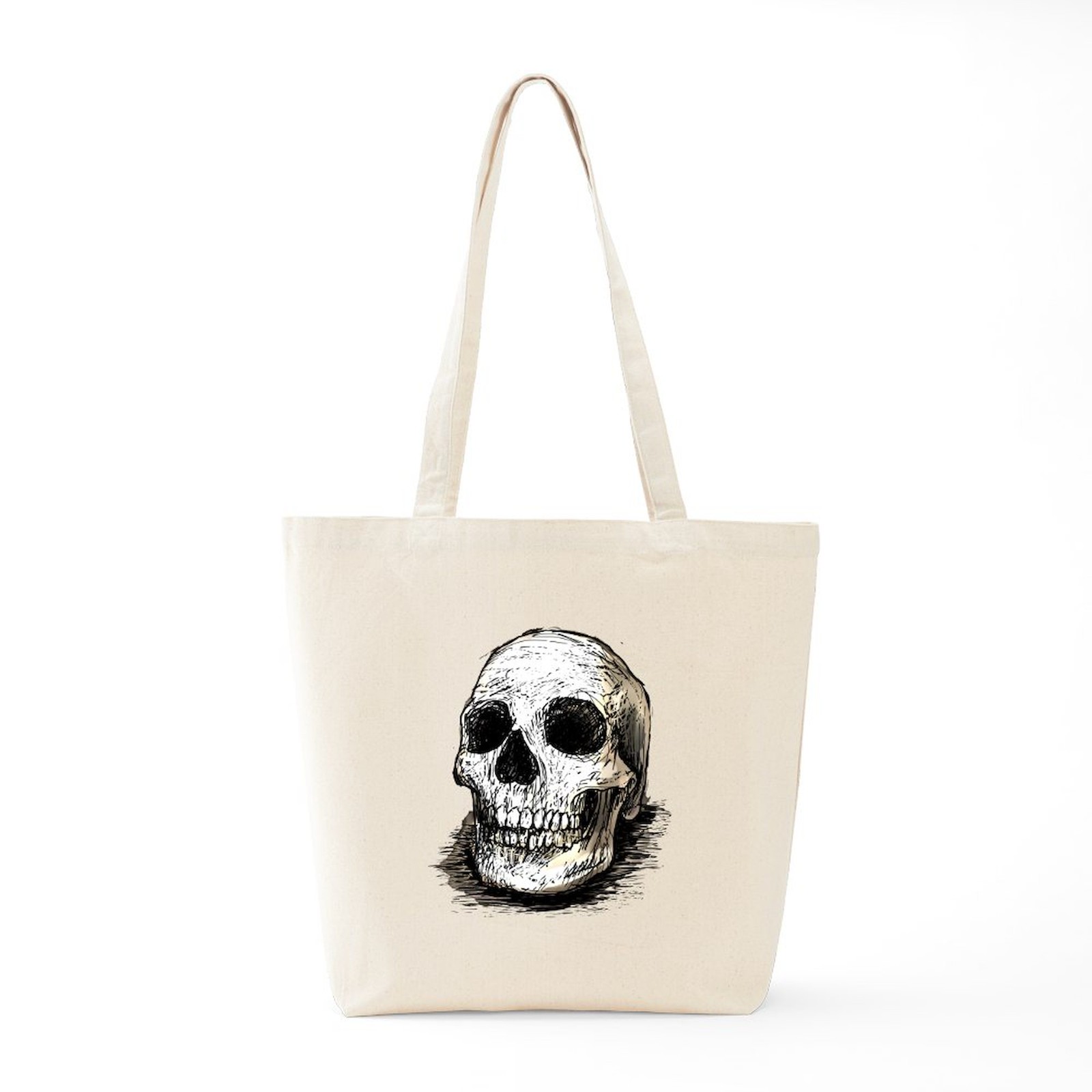CafePress Skull Study Natural Canvas Tote Bag, Cloth Shopping Bag (758703607)