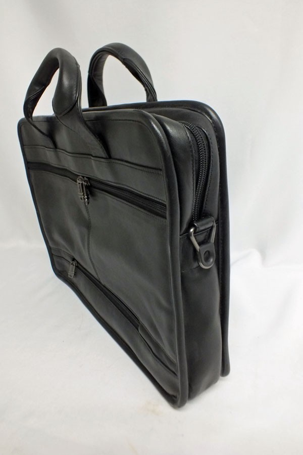 Vtg Tumi Alpha Padded Leather Laptop Organizer Briefcase Attache Black Case 16″