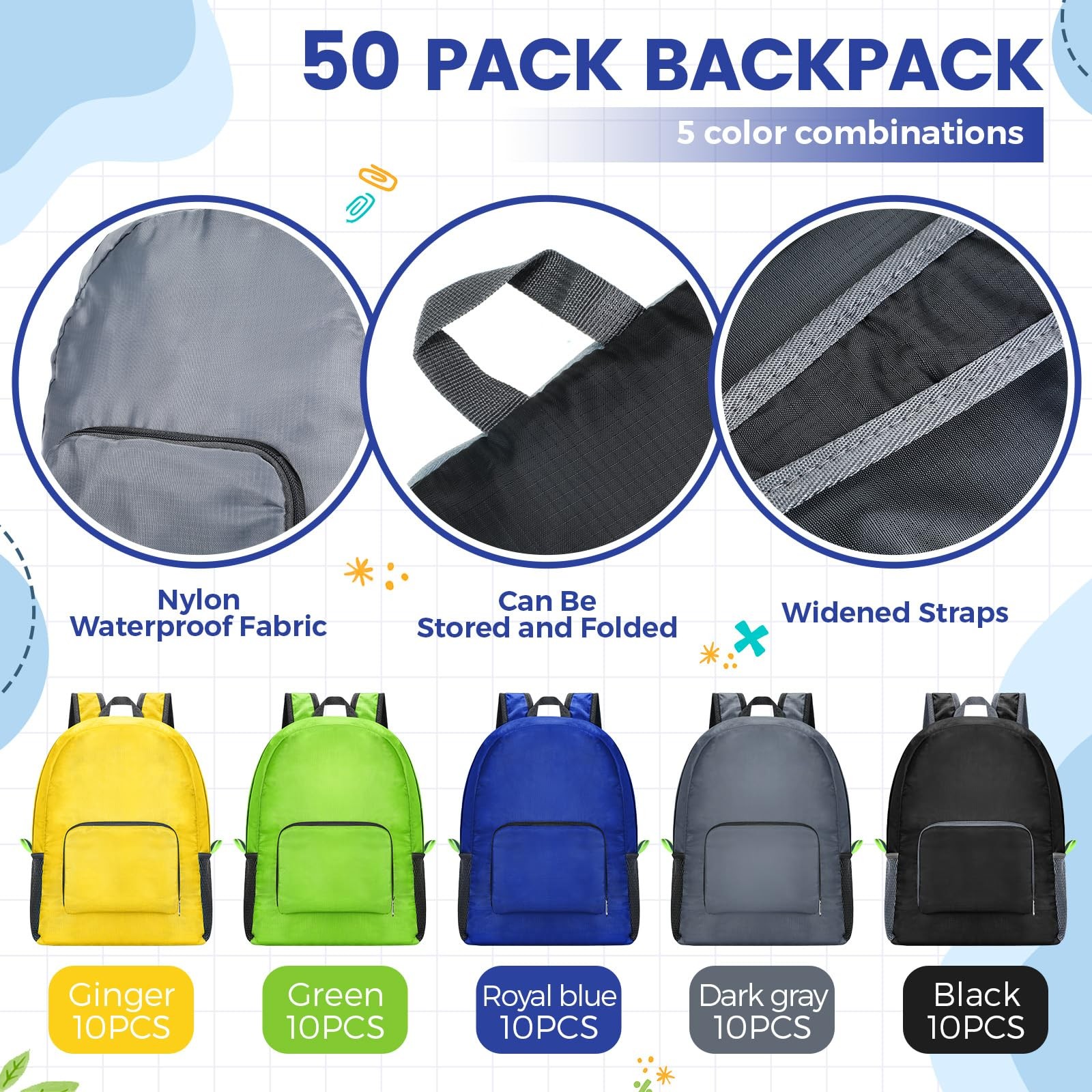 50 Pack Backpacks in Bulk 17 Inches Back Pack Basic Backpack for adult Lightw…