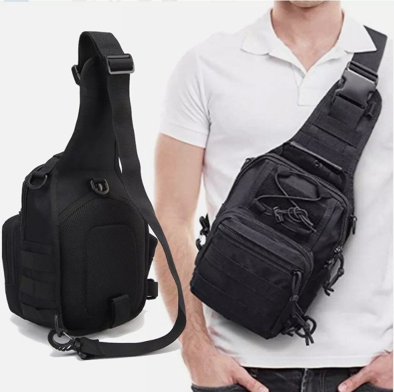Mens Backpack Tactical Sling Shoulder Bag Molle Travel Chest Pack Outdoor Hiking