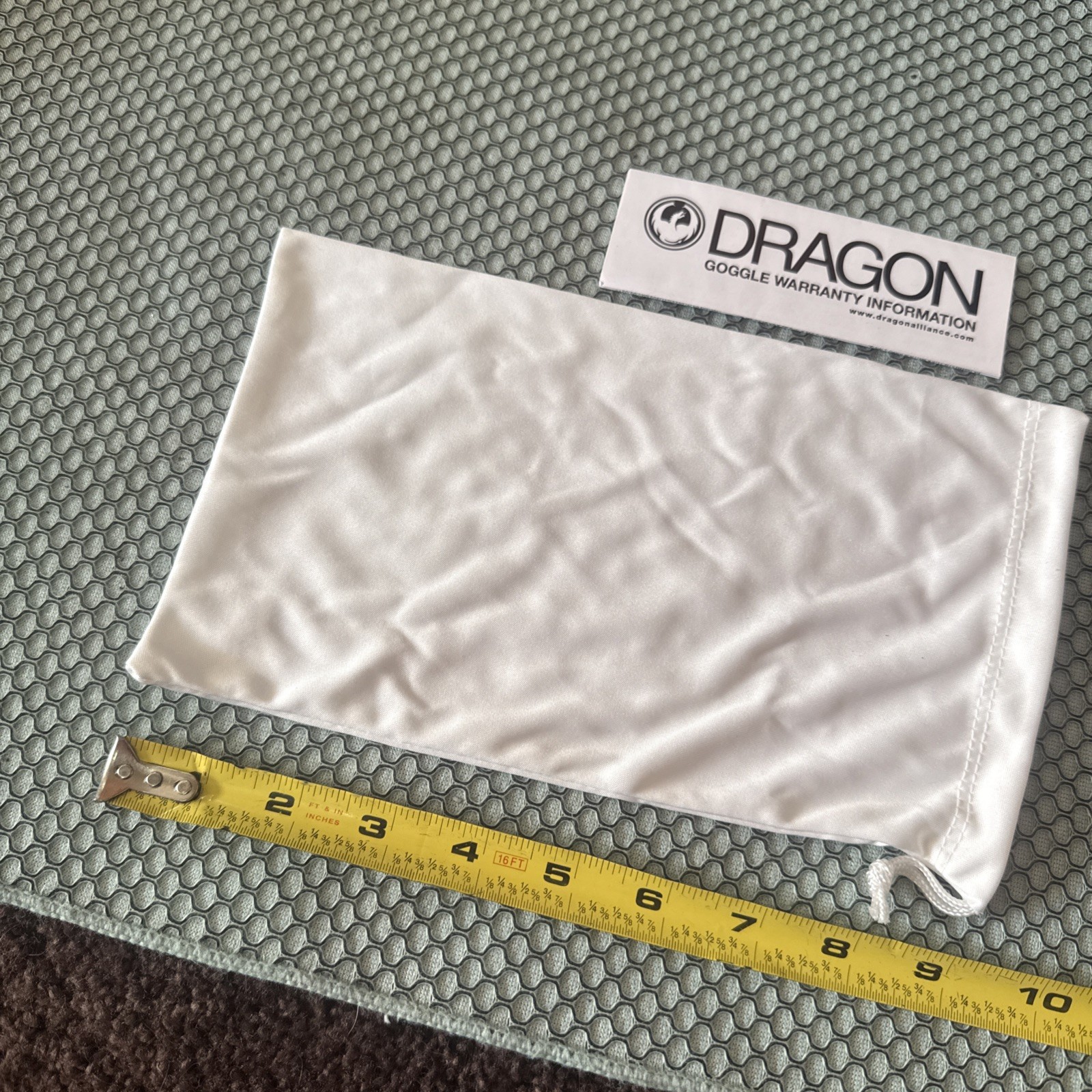 Dragon Microfiber Pouch Goggle Wipe Lens Cloth Oem Original Cinch Bag WHITE