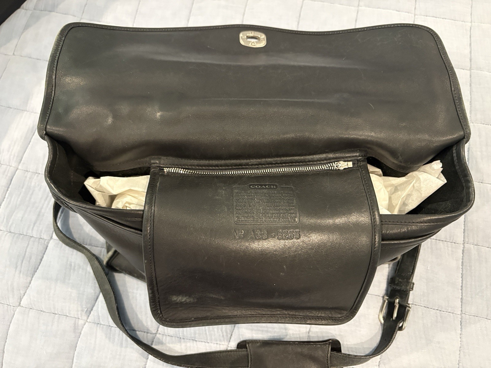Coach Black Turn Lock Briefcase/Document Case w/ Adjustable Shoulder Strap