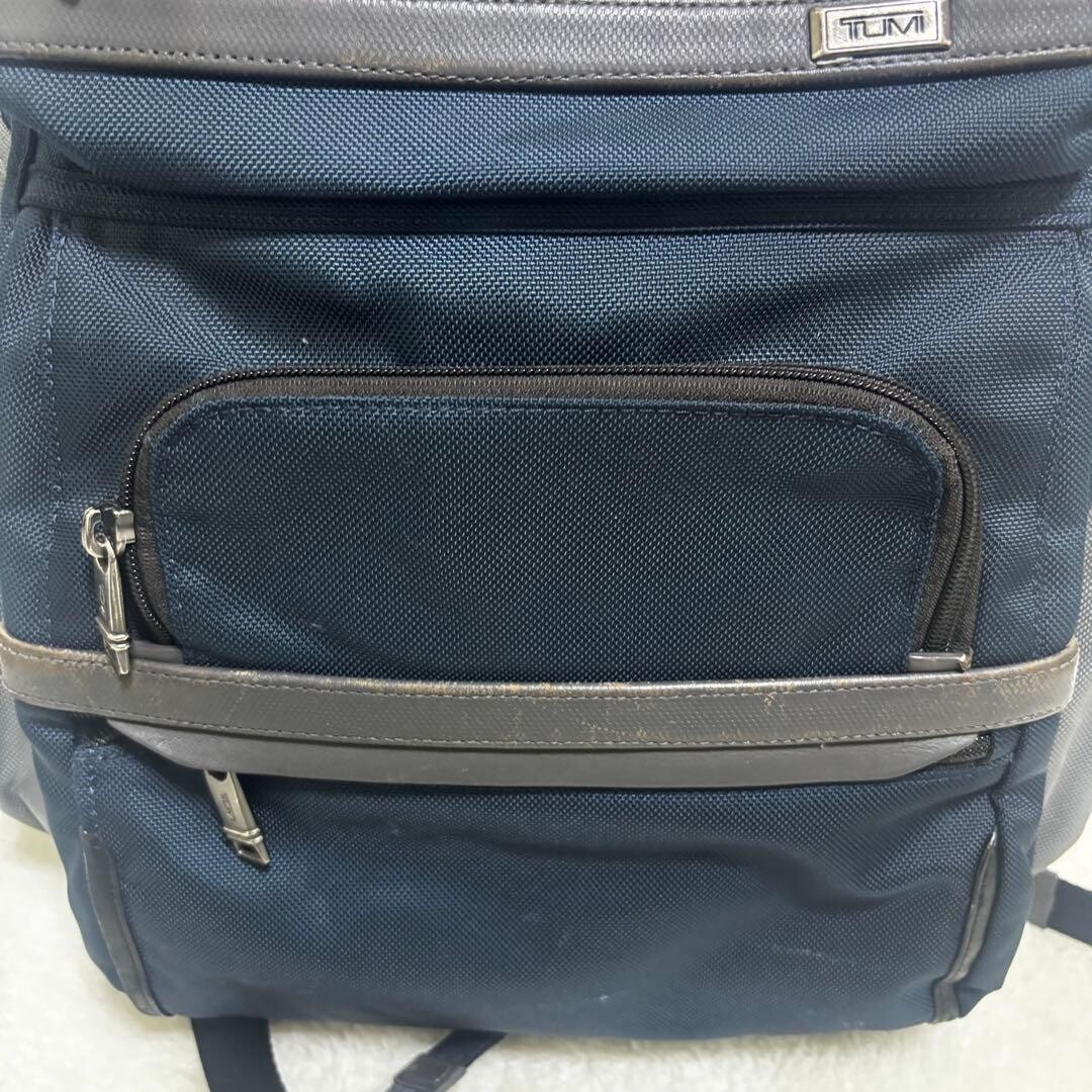 TUMI Alpha 3 Ballistic Nylon Backpack Briefpack Navy PC Compartment Authentic