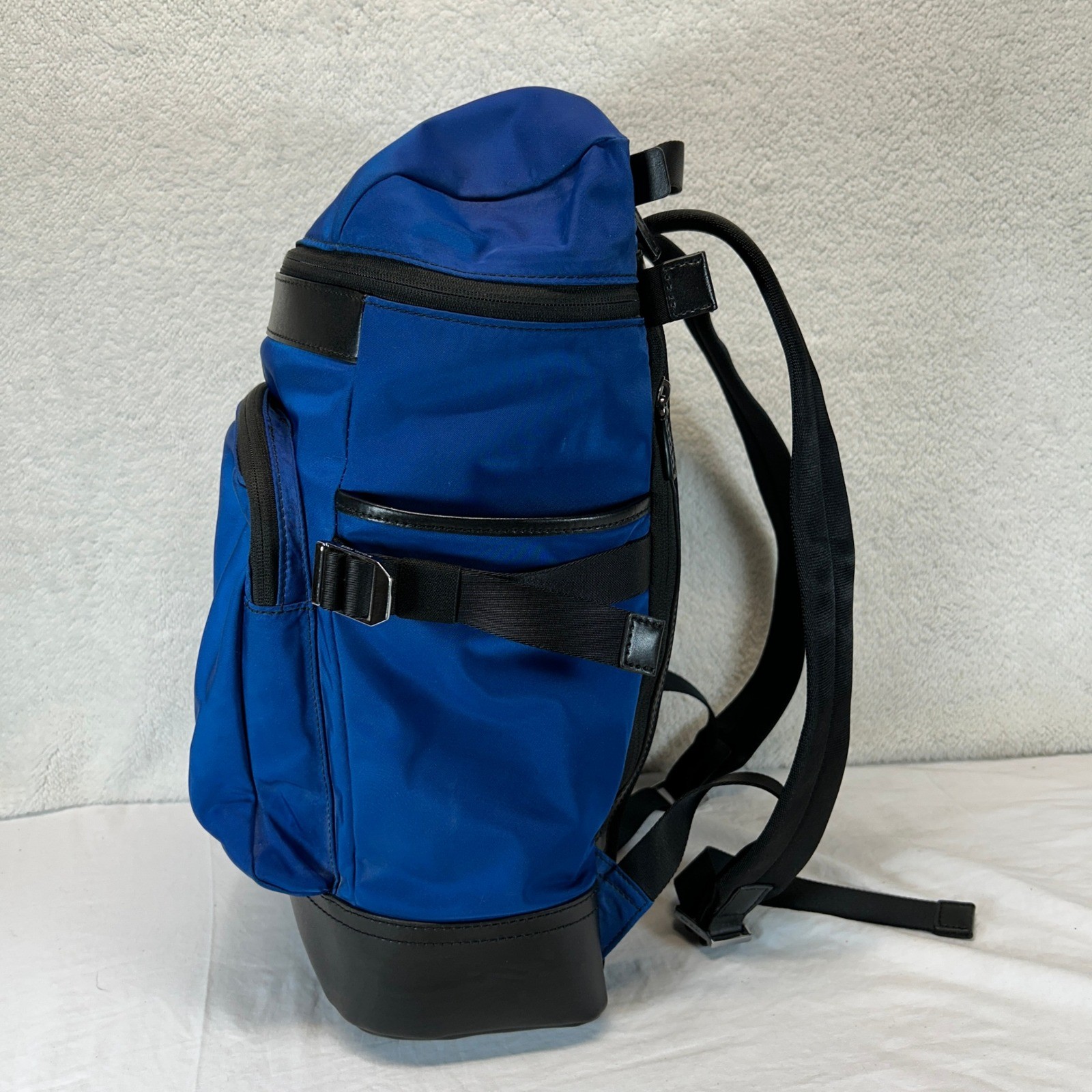 Michael Kors Kent Mens Royal Blue Nylon Leather Trim Tech Backpack Laptop Bag