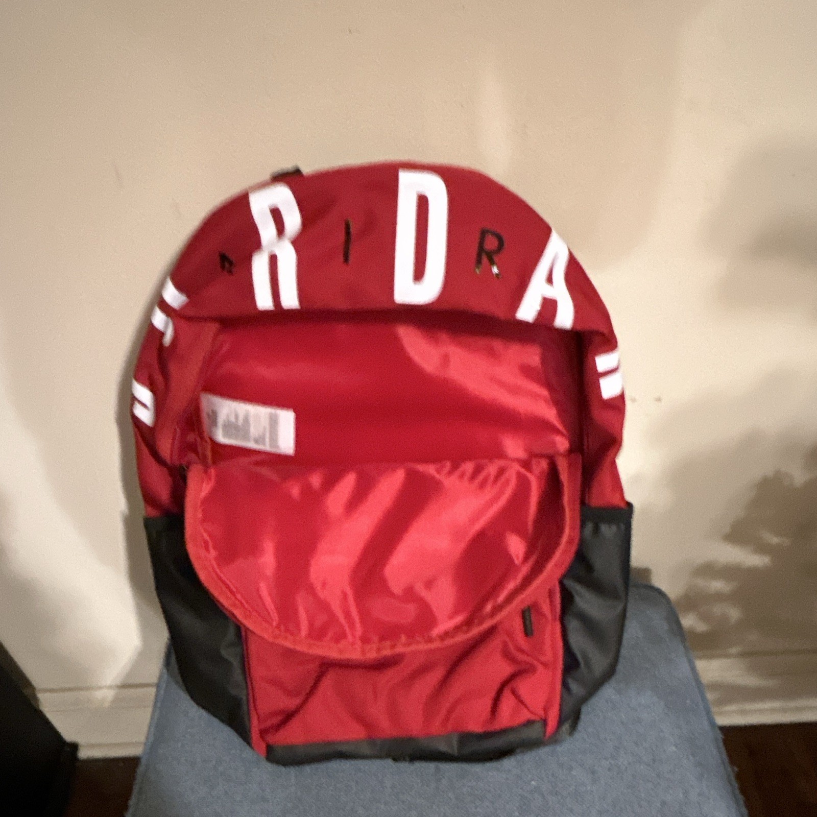 Jordan Air Jordan Backpack Red/Black Zip Adjustable Straps Pockets One Size