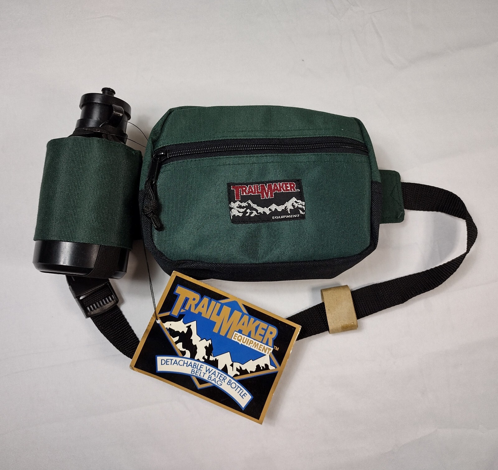 TRAILMAKER Waist Pack Bag Adjustable Strap Green Pockets Water Bottle, Fanny