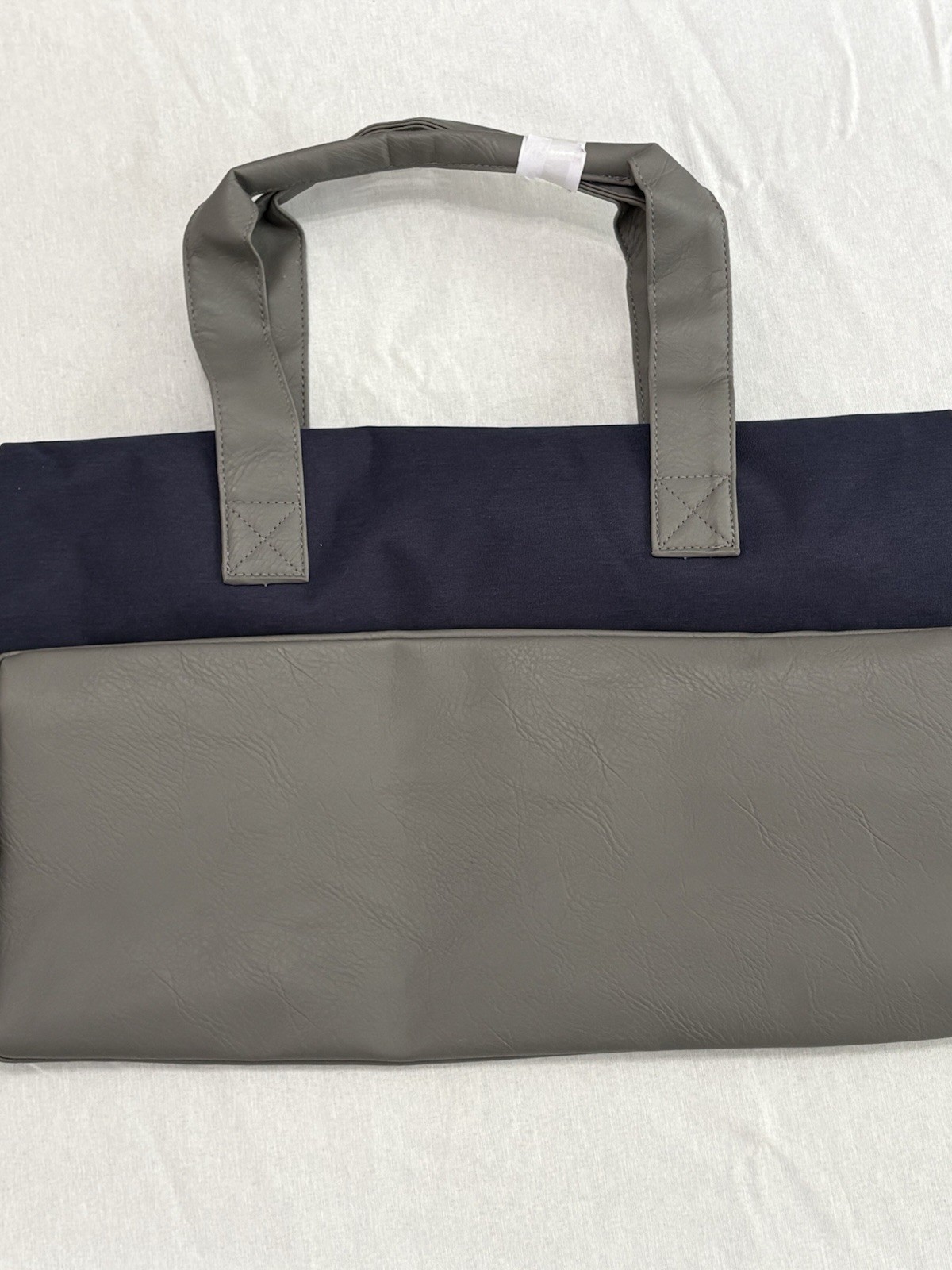 John Varvatos Navy Gray Large Duffle Bag for Men Double Handles