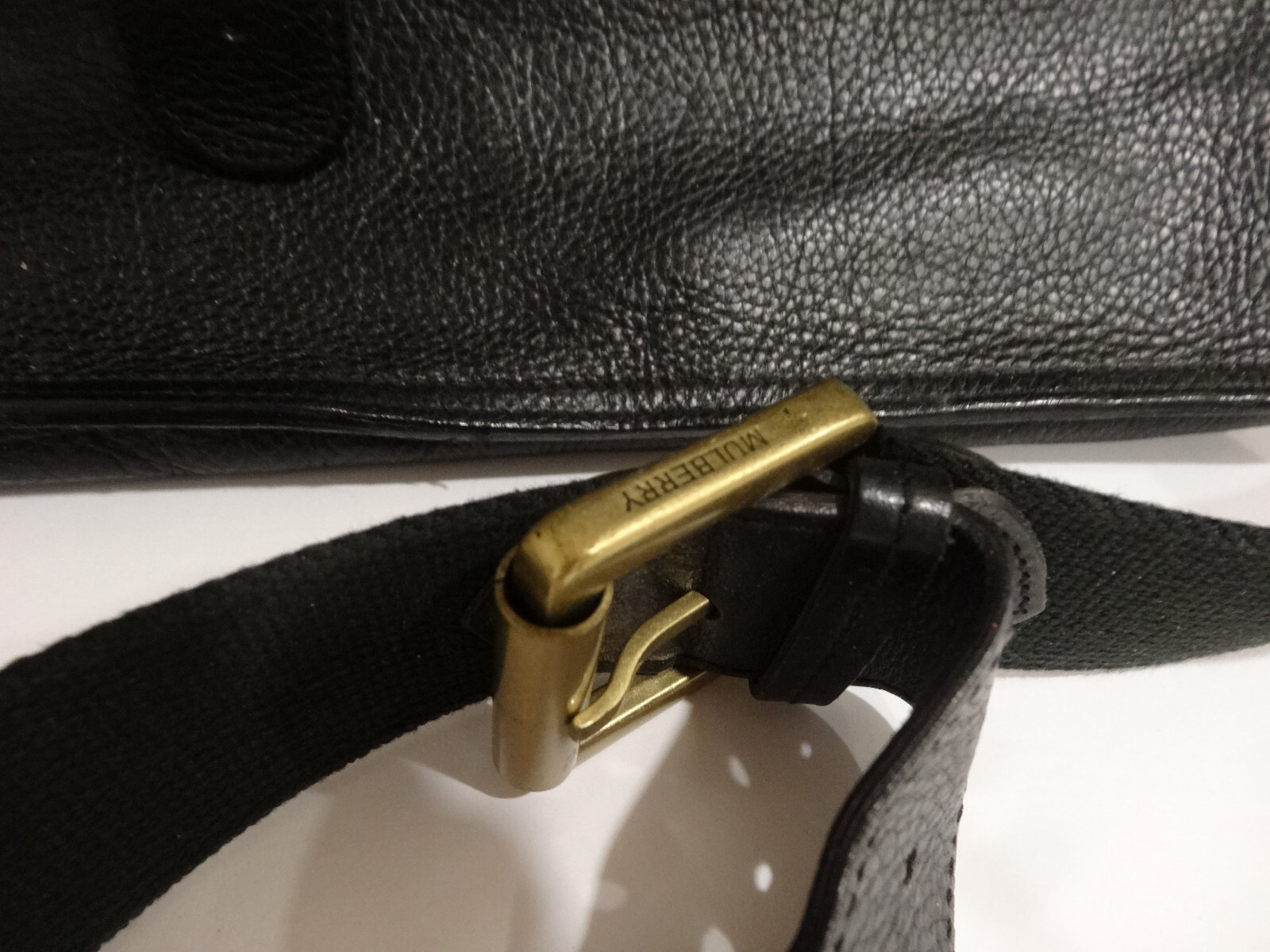 Mulberry Scotchgrain Leather Black Briefcase Document Case with Strap